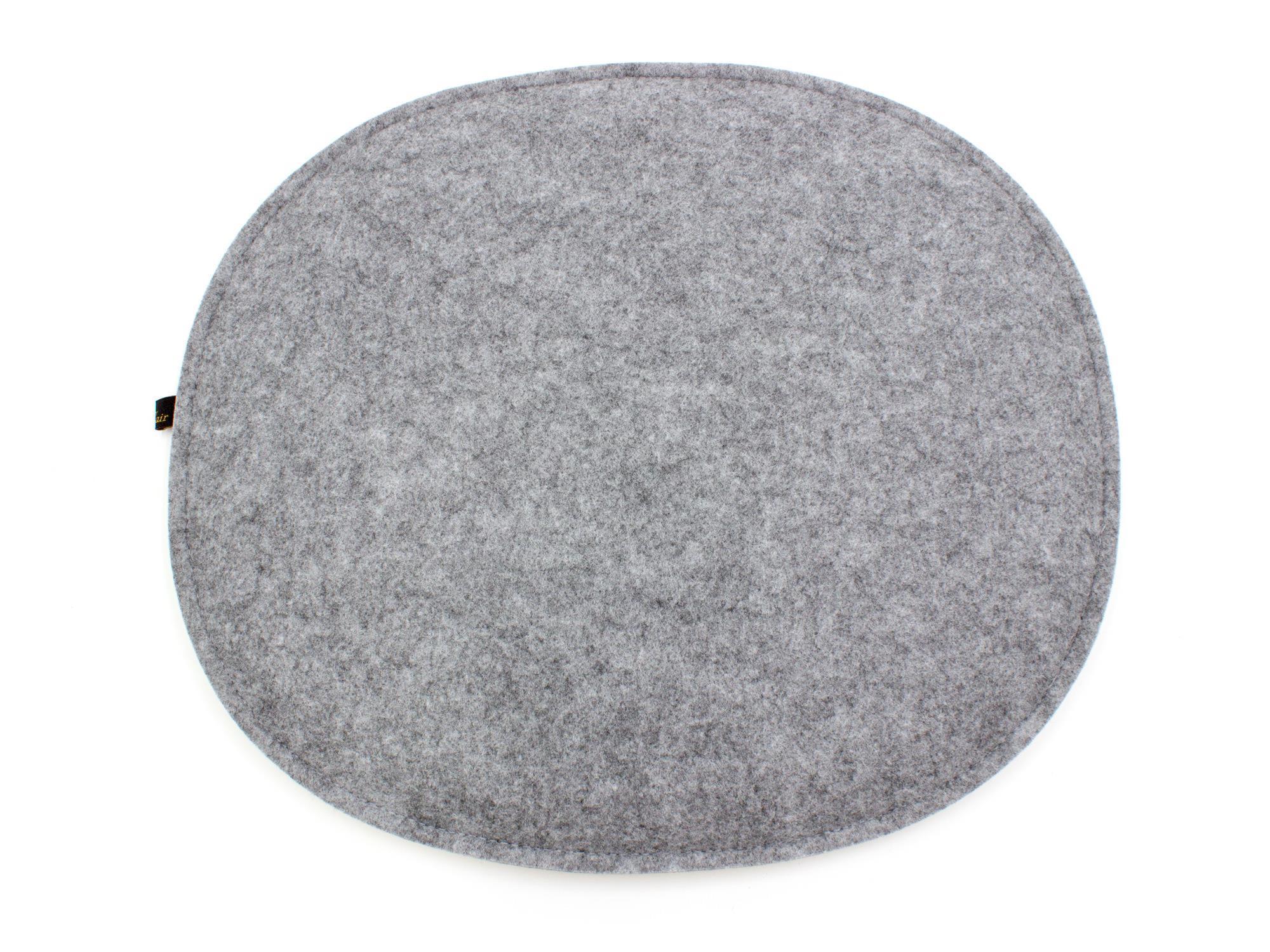 Filz Sitzkissen oval für Eames in dunkelgrau und graumeliert (LX2147)