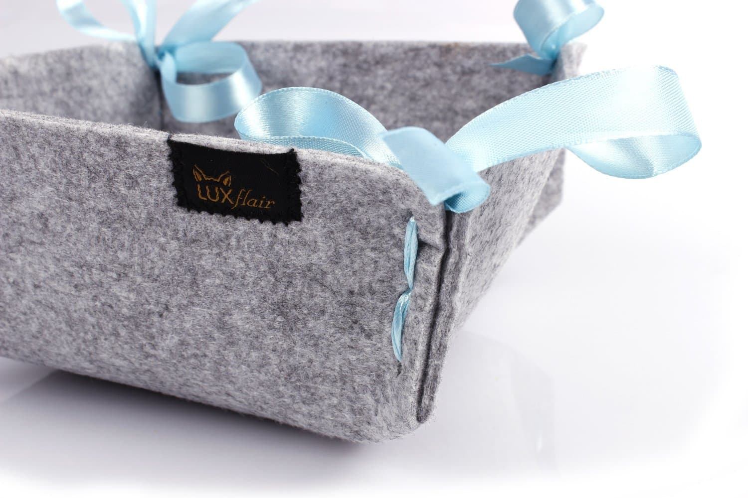 Felt bread basket small light grey