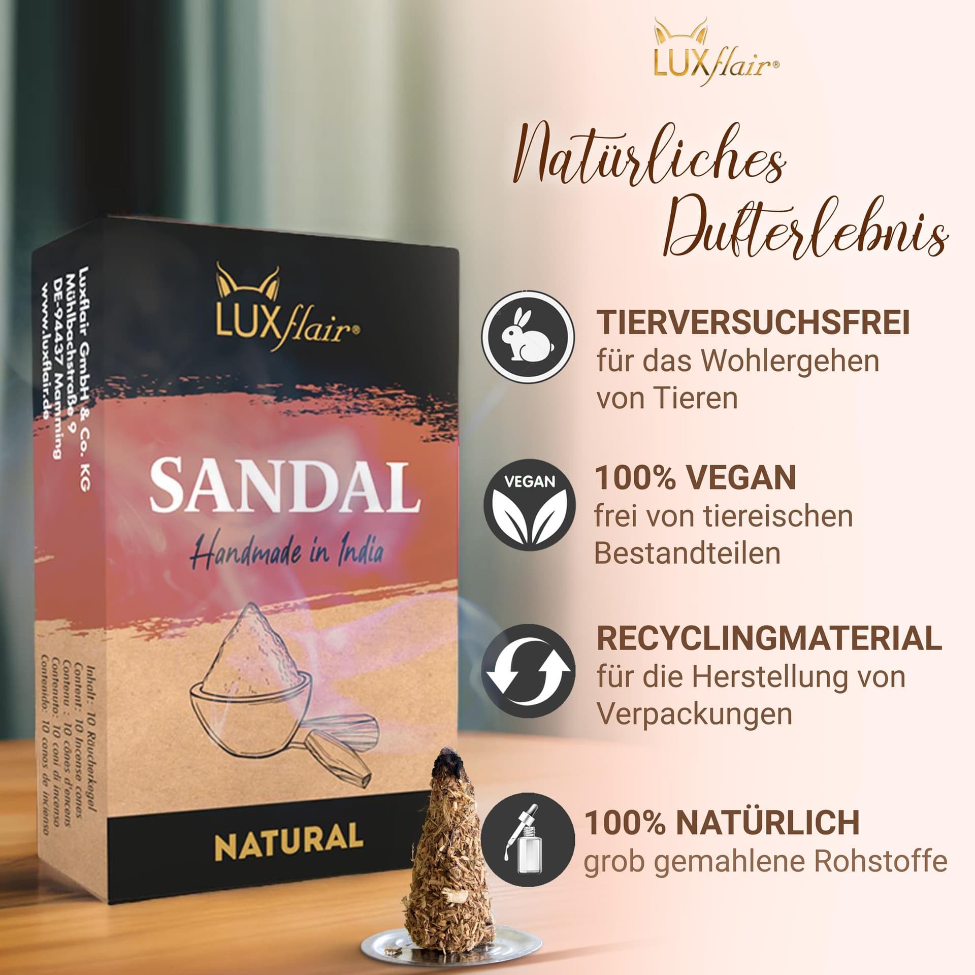 Natural sandalwood incense cones - NATURAL SANDAL Natural sandalwood incense cones - NATURAL SANDAL