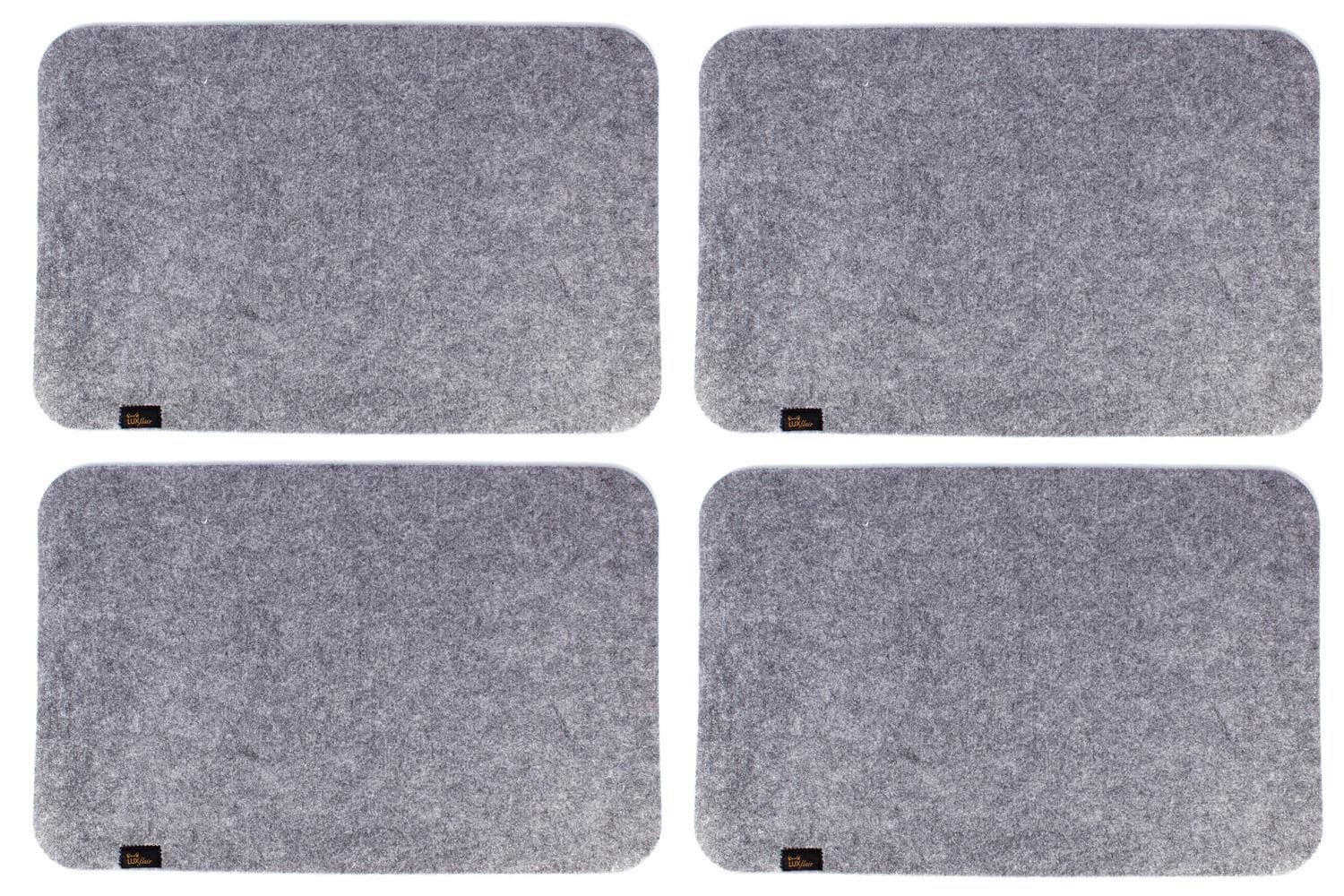 Set of 4 felt place mats in grey mottled