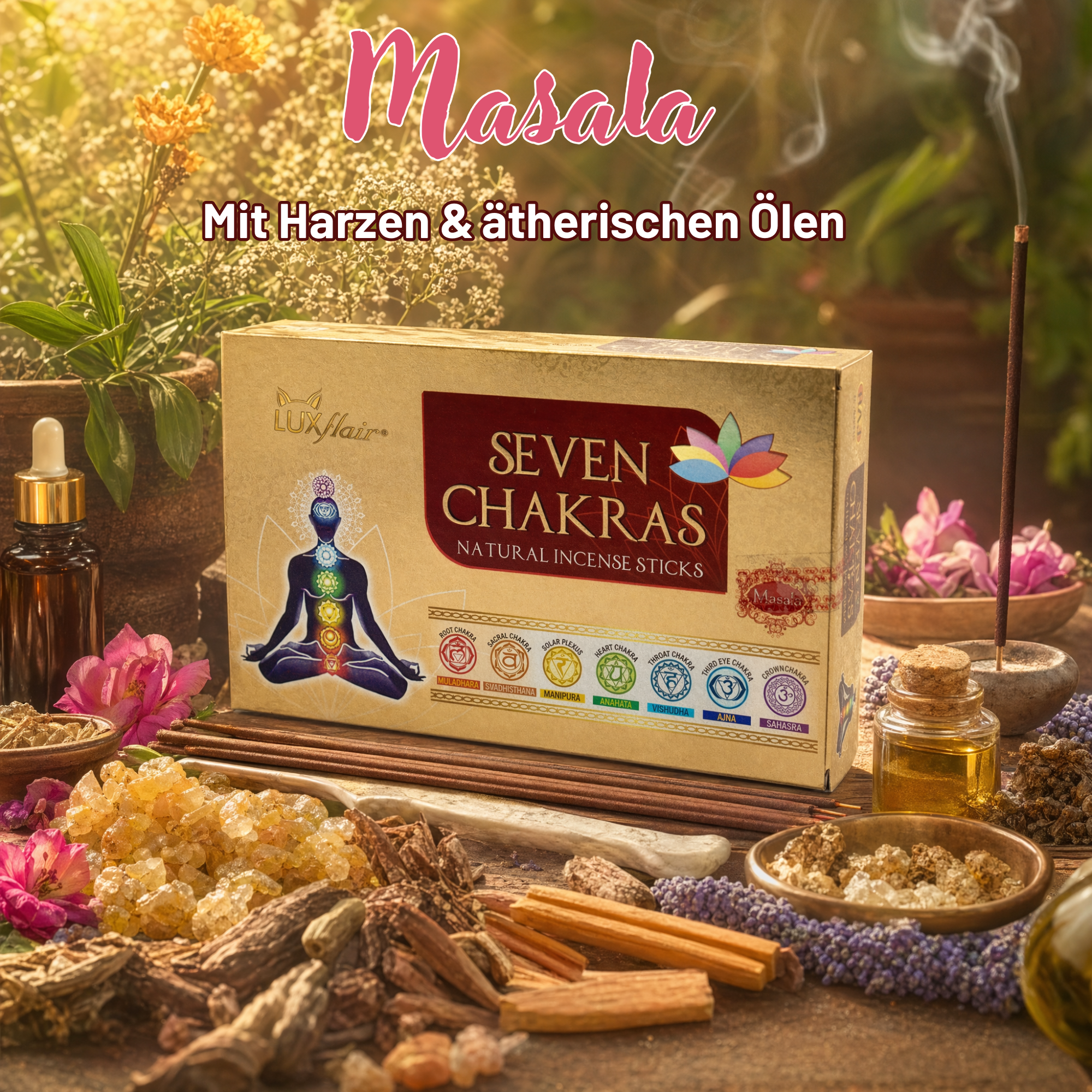 Masala Chakra Incense Stick Set - 7 Chakras