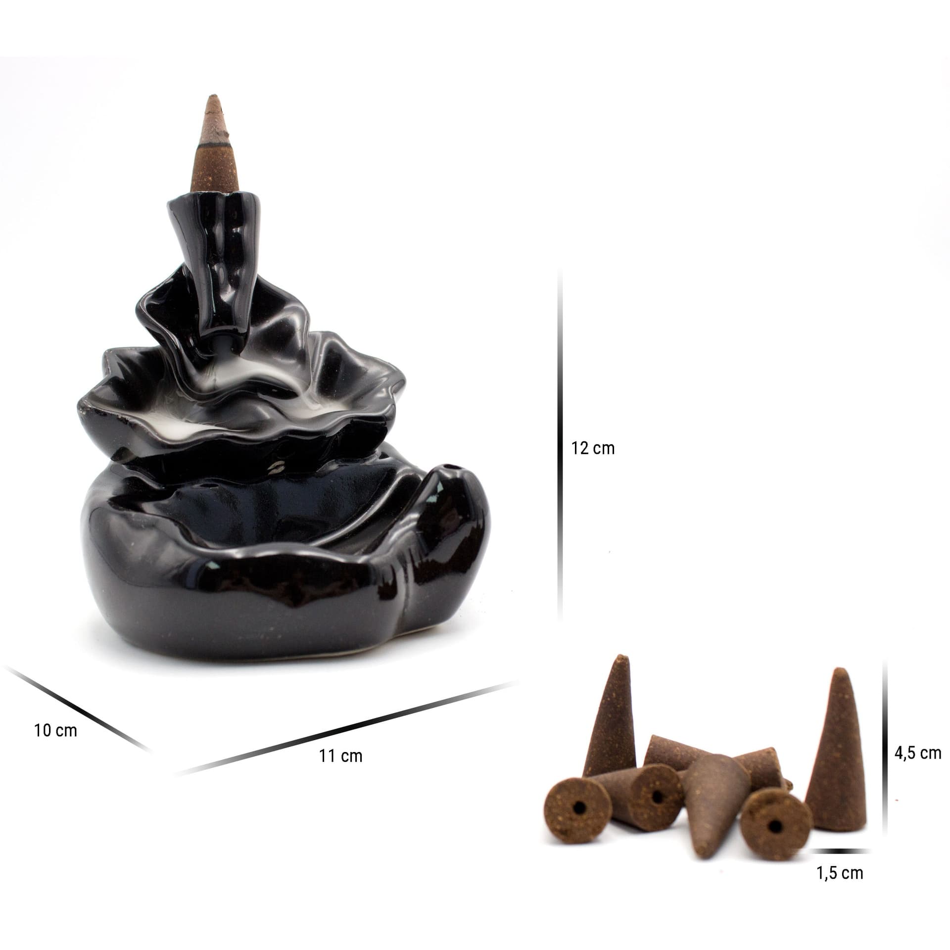 Reflux smoking cone holder incl. 10 reflux/backflow cones