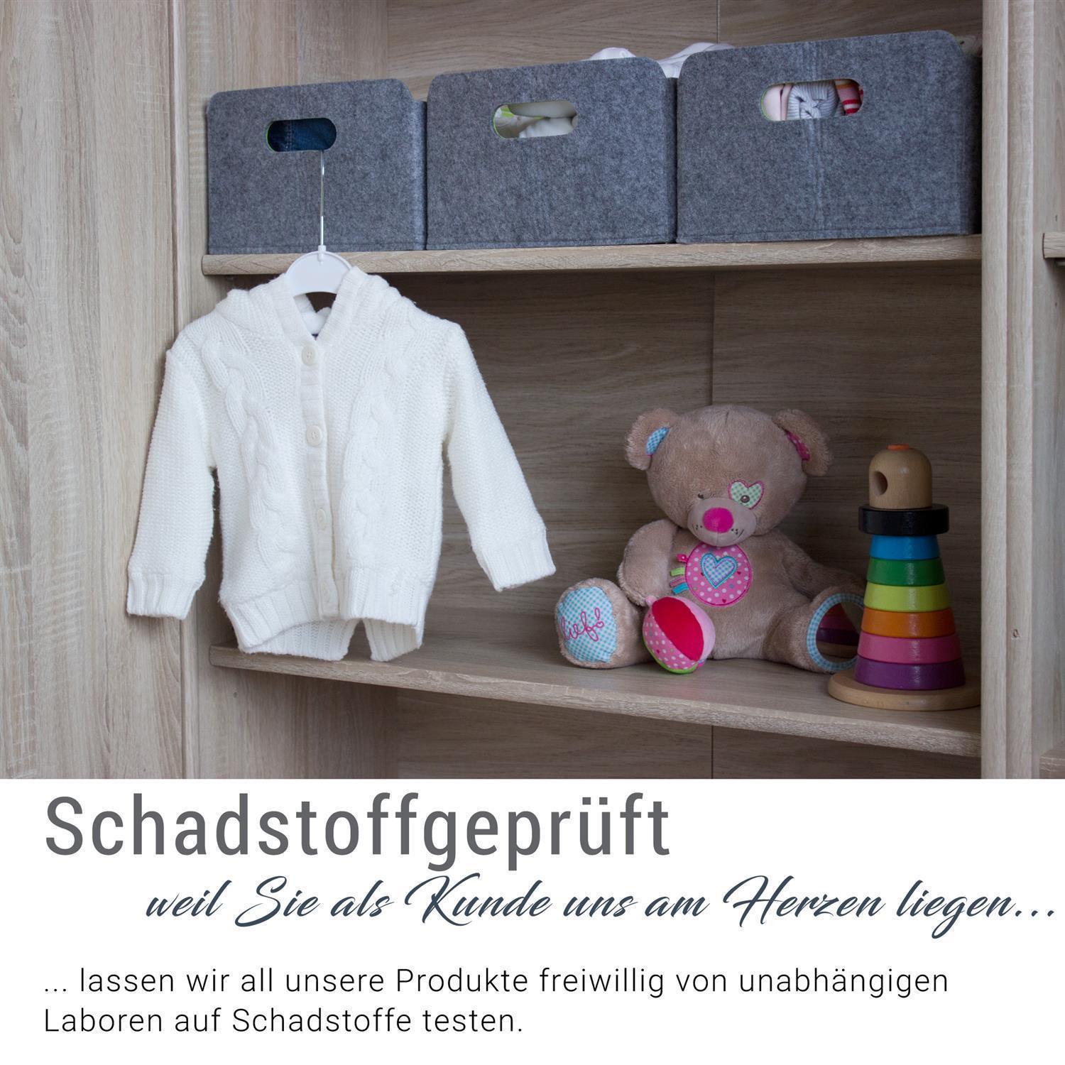 Filz Aufbewahrungsbox faltbar, graumeliert/orange (LX2129)
