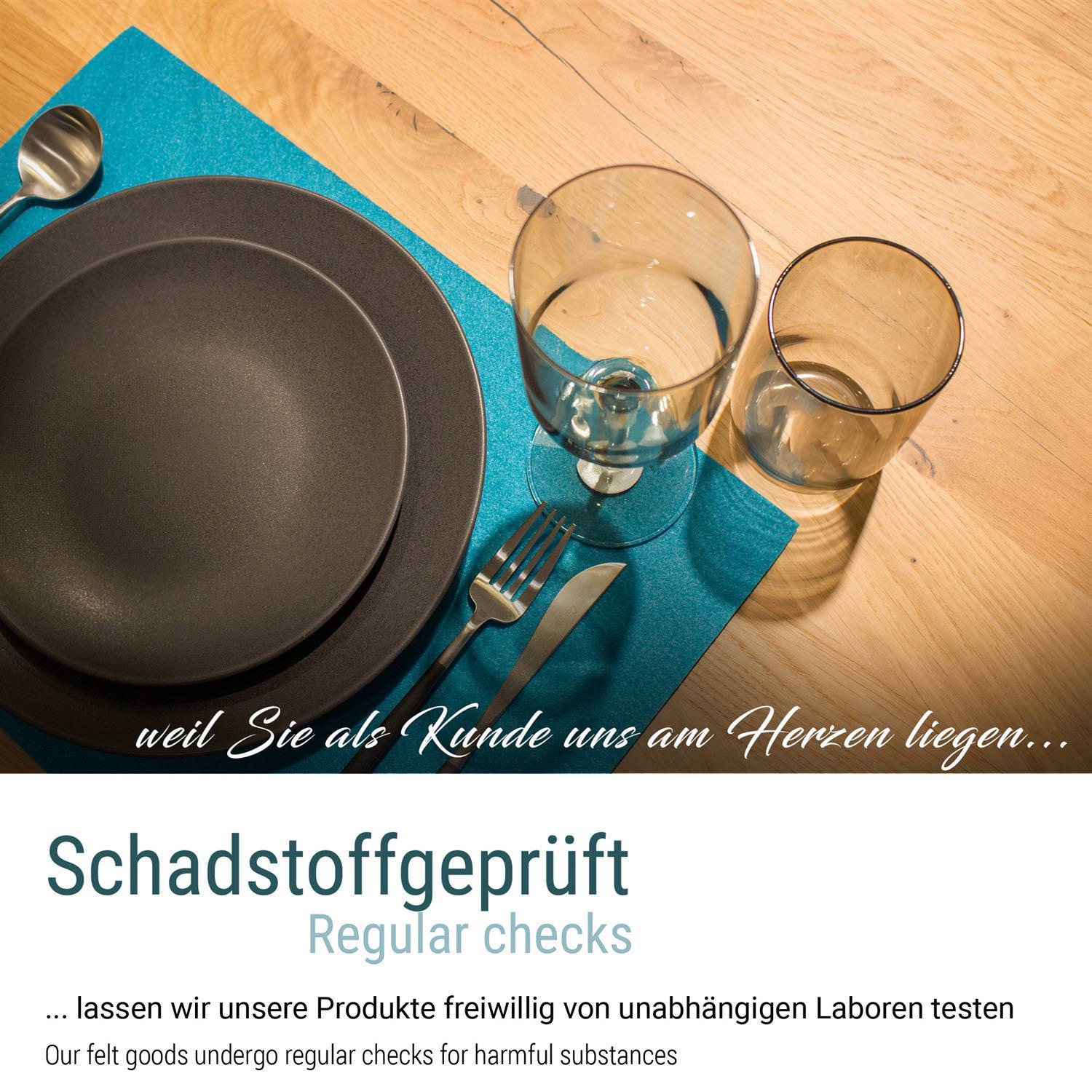 Eckiges Filz-Platzset im 6er Set petrol (LX1992-6er)