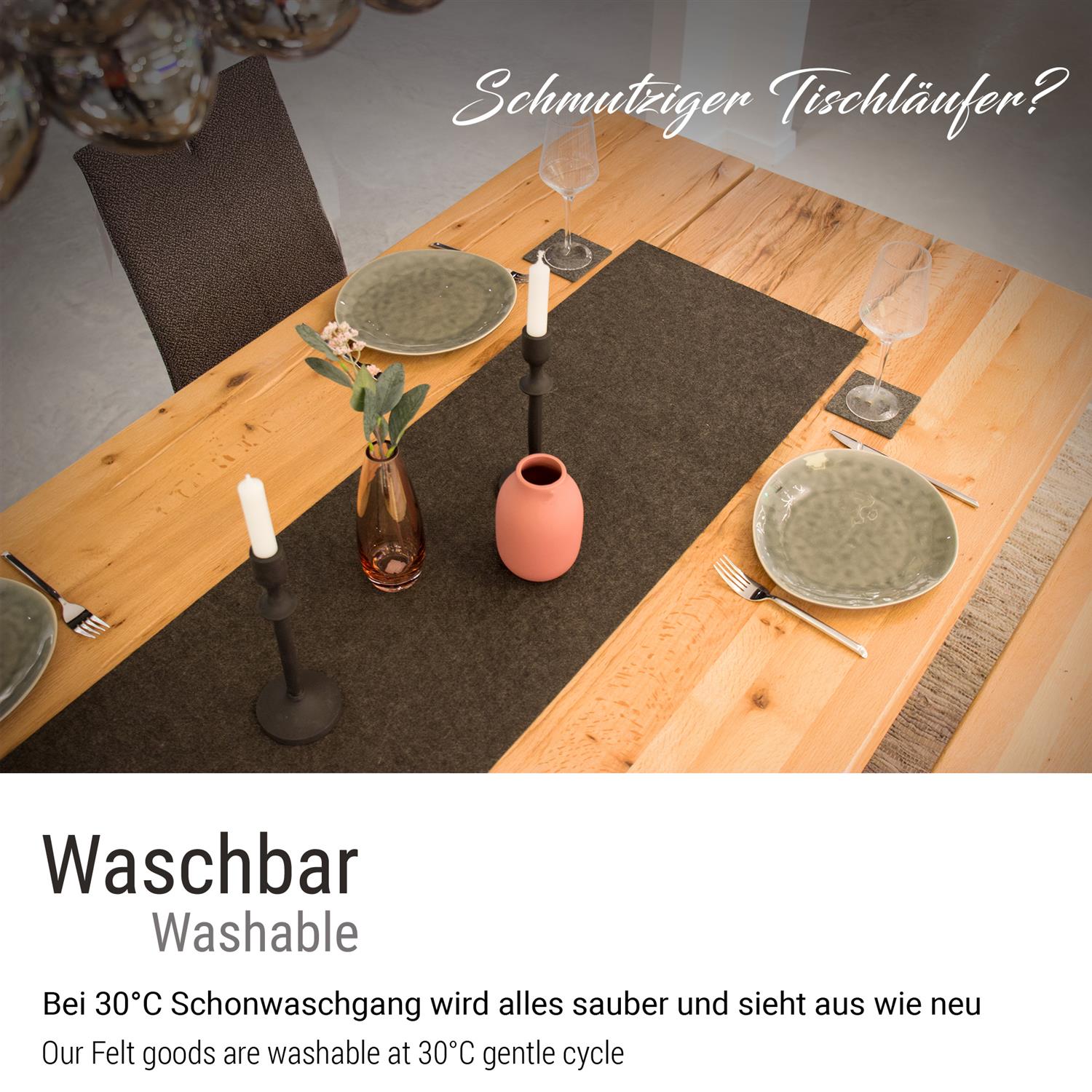 Filz Tischläufer anthrazit CASORO, 40x150 (LX2225-S2)