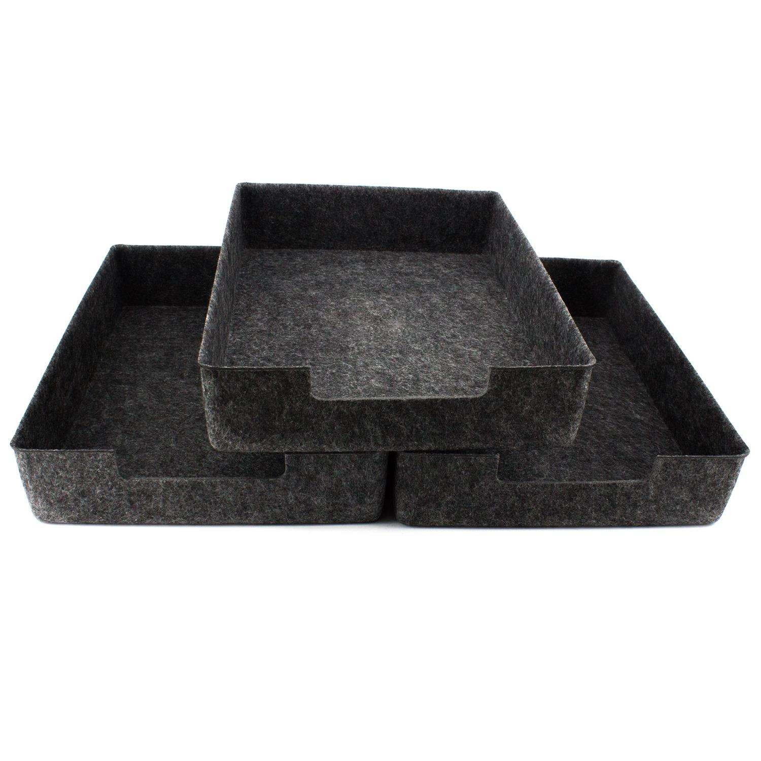 Filz Dokumentenablage dunkelgrau 3er Set (LX2329-3er)