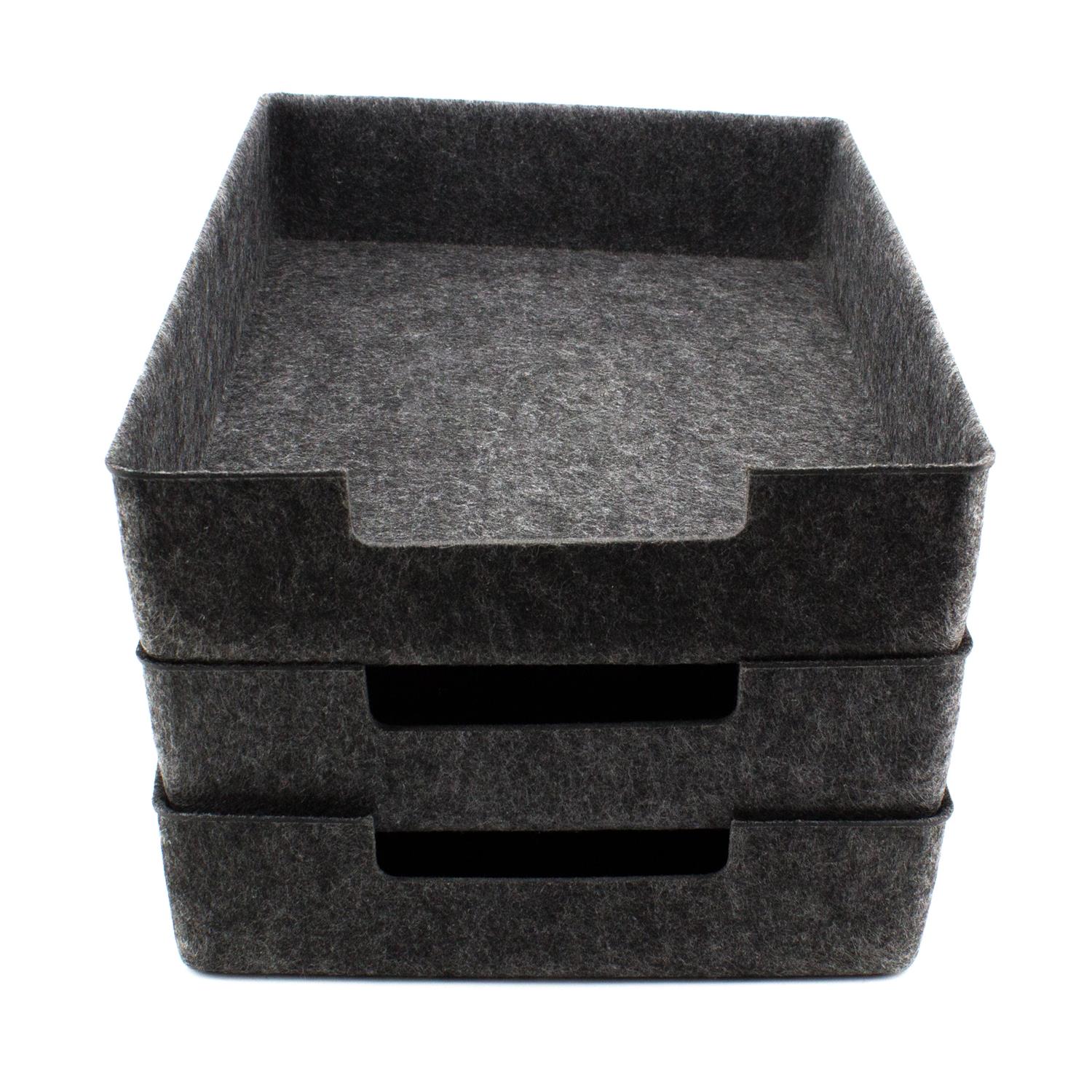 Filz Dokumentenablage dunkelgrau 3er Set (LX2329-3er)