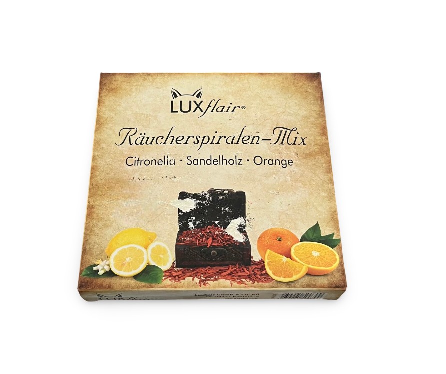 3-piece set of incense spirals (Citronella, Sandalwood, Orange)