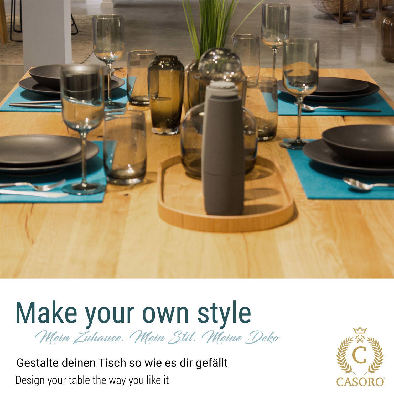 Square felt placemat set of 6 petrol