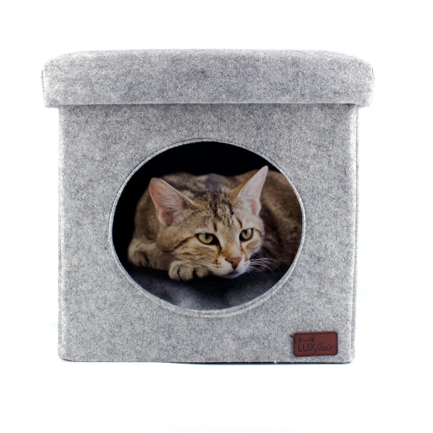 Felt cat cave as a stool Felt cat cave as a stool