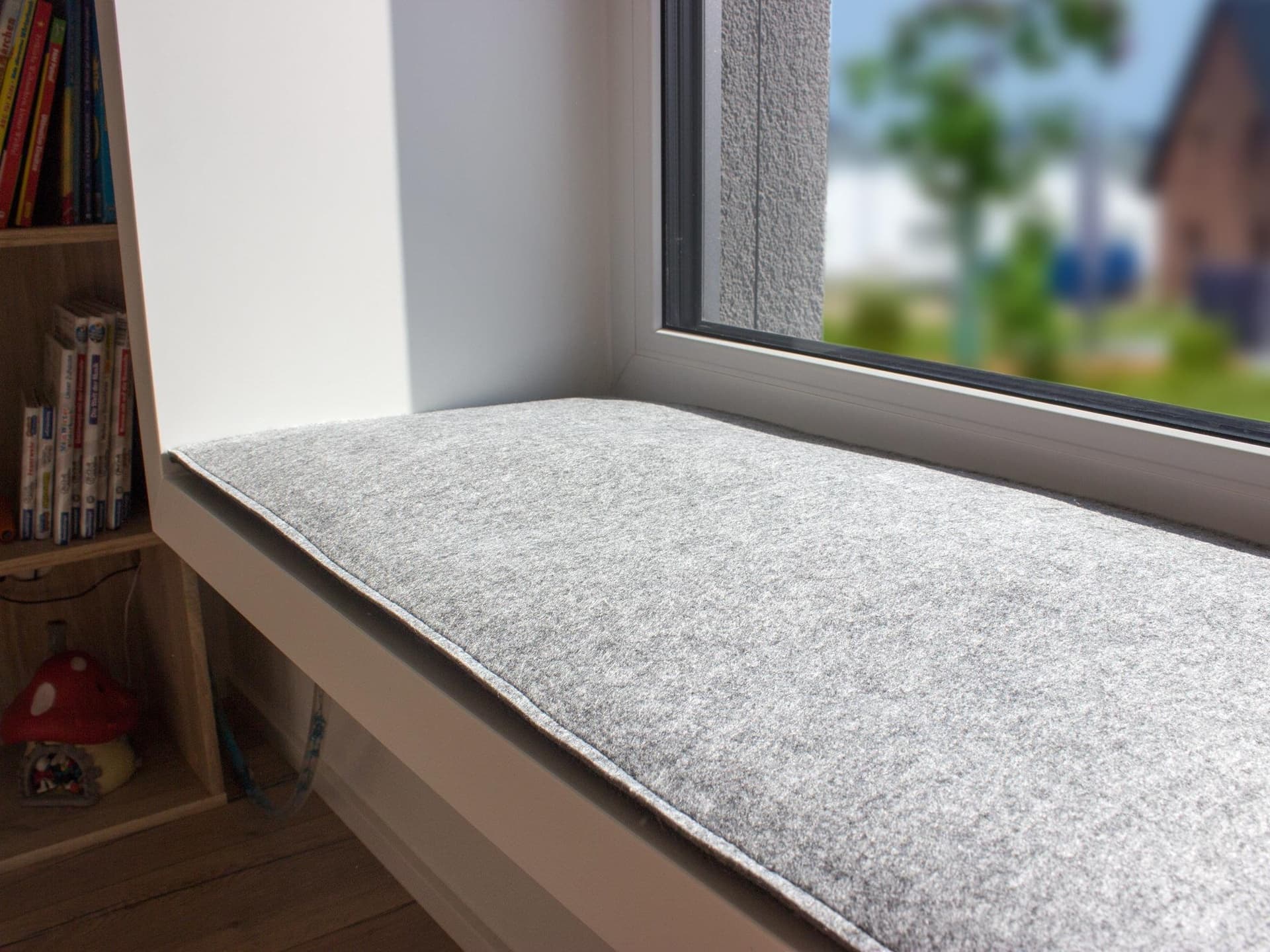 Seat window seat cushion 40x120cm, felt anthracite