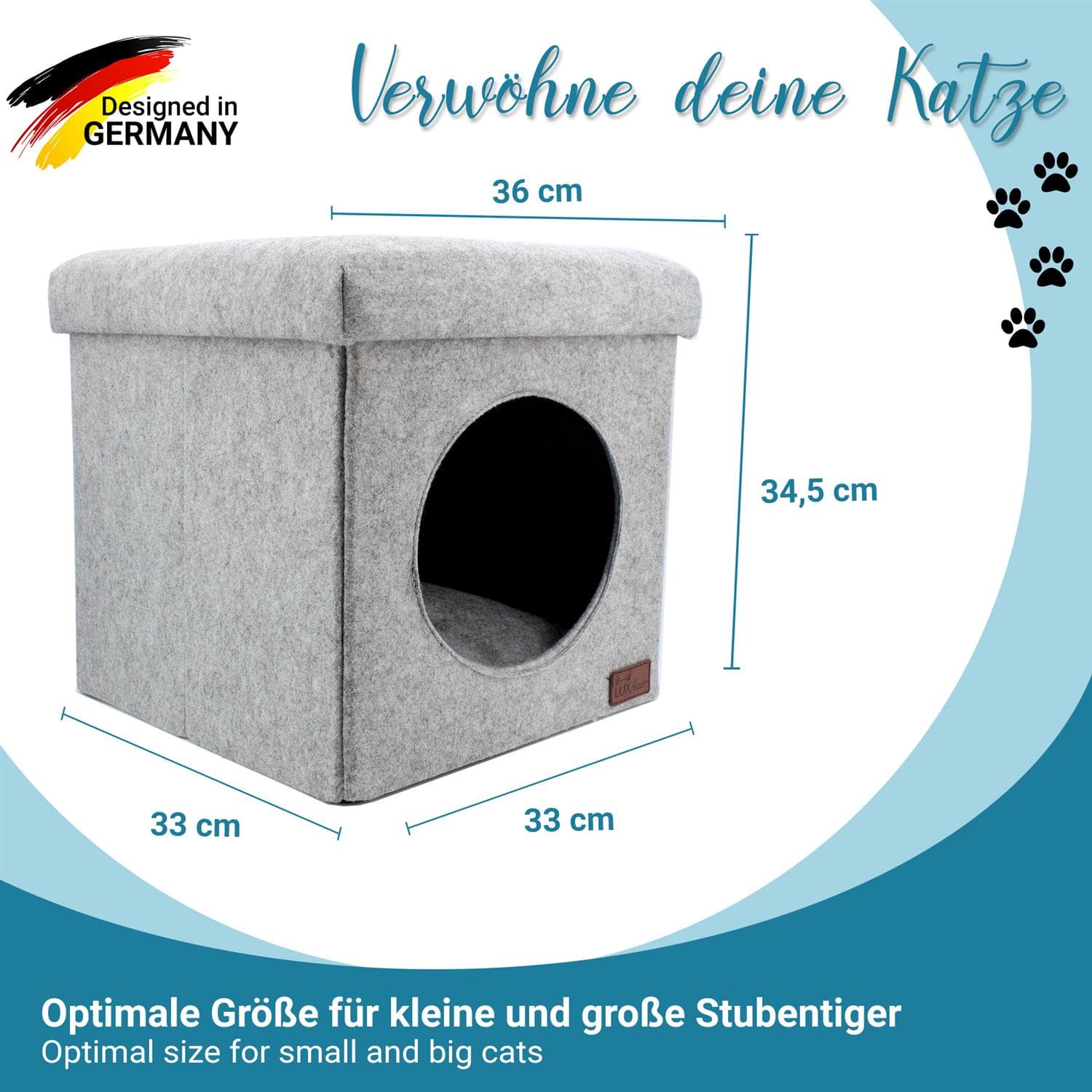 Felt cat cave as a stool
