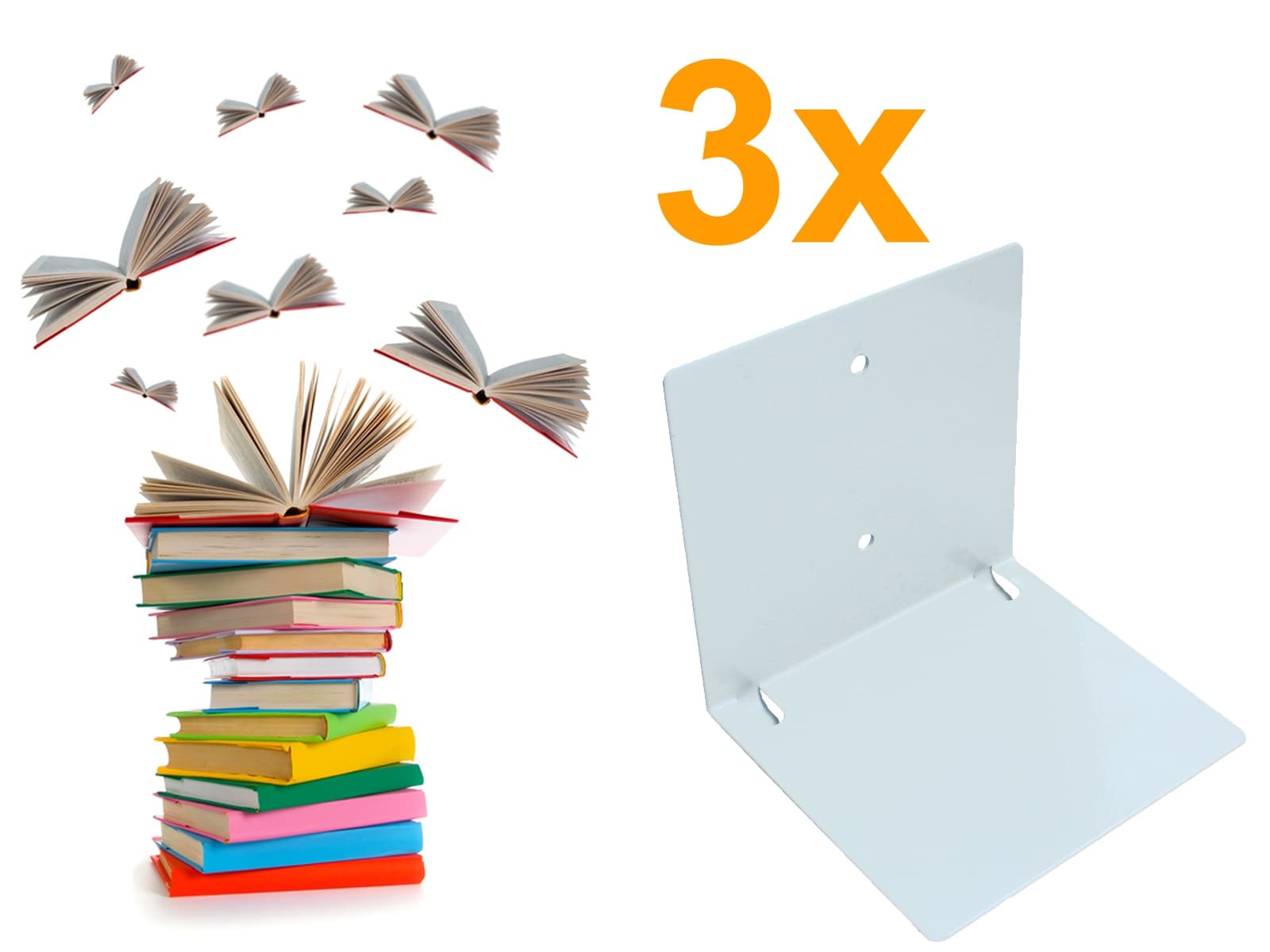 Floating books set of 3: invisible shelf
