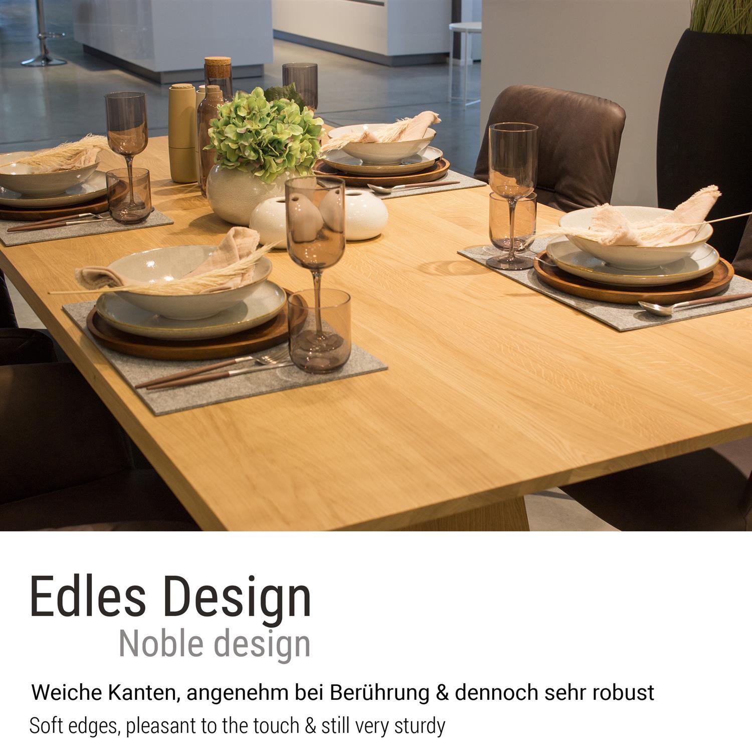 Eckiges Filz-Platzset im 4er Set graumeliert (LX1941)