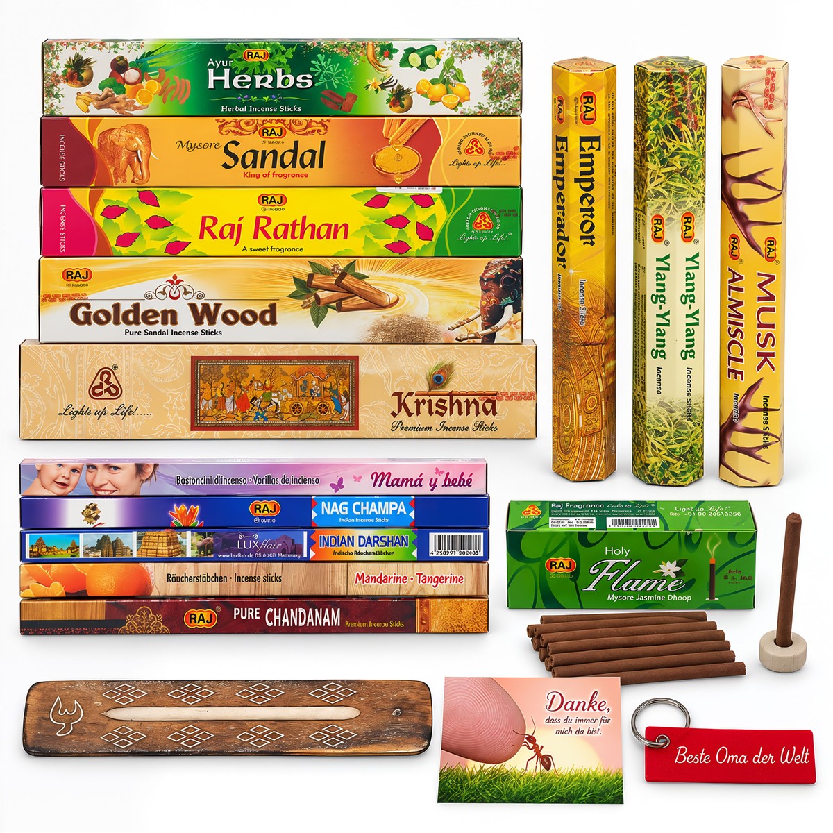 XXL incense sticks tasting set (183 pieces) for meditation and relaxation