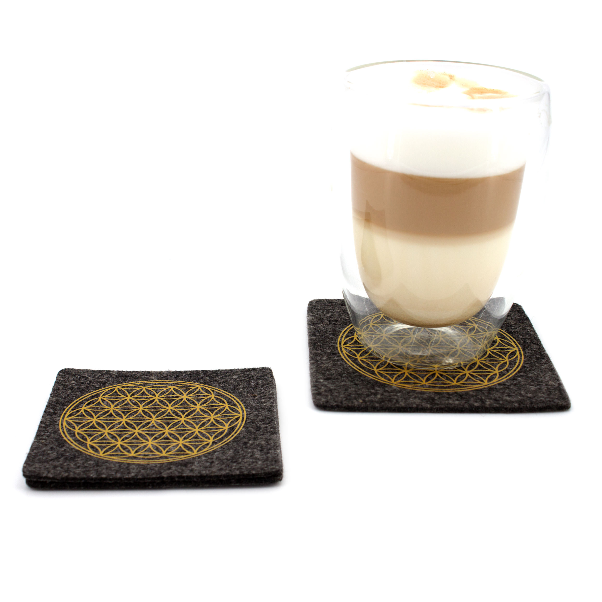 Flower of life glass coaster dark gray Flower of life glass coaster dark gray