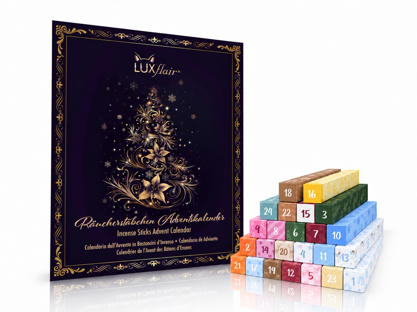Incense sticks advent calendar incl. holder