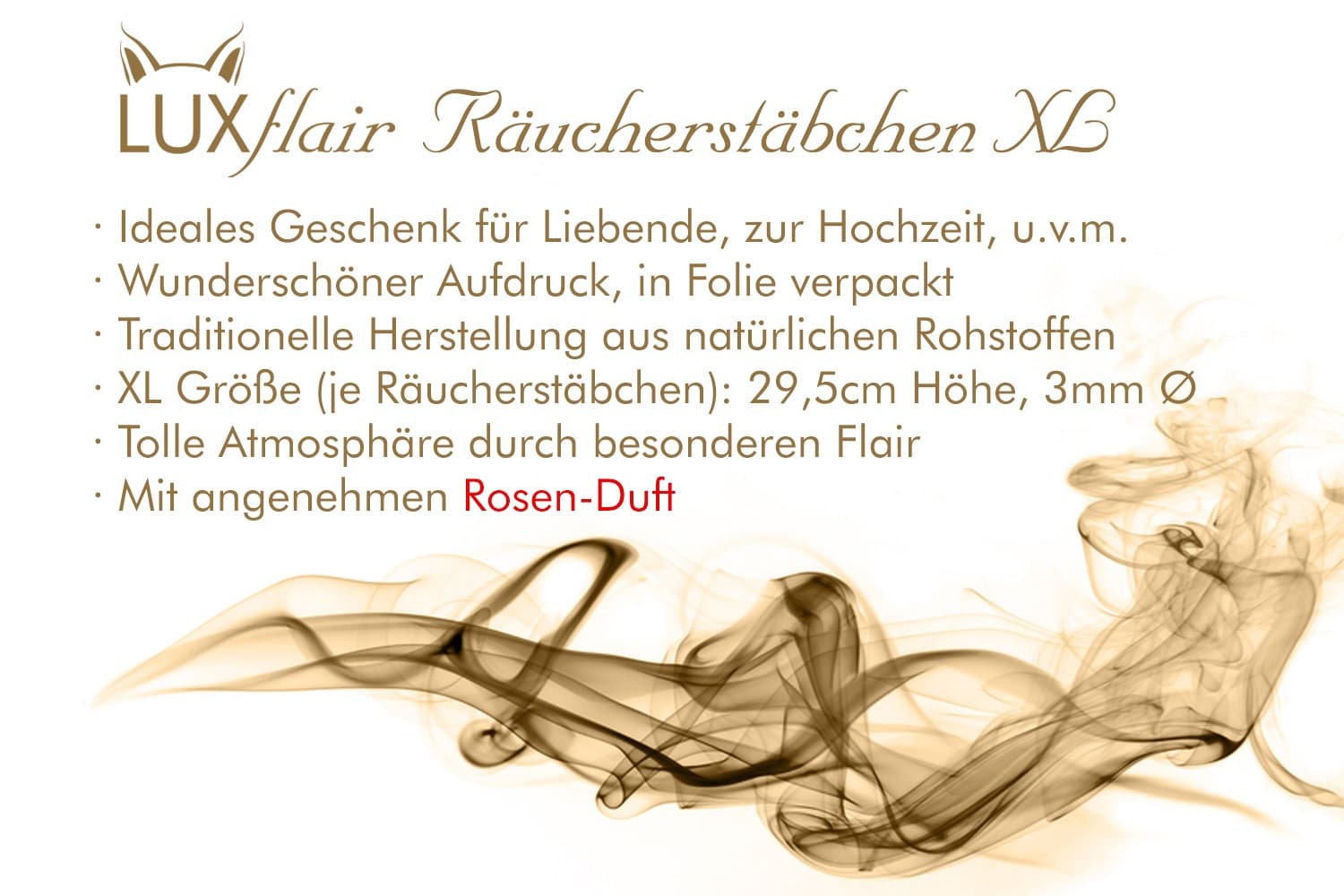 XL chinesische Räucherstäbchen "Ich liebe Dich" mit Rosen-Duft (LX1588)