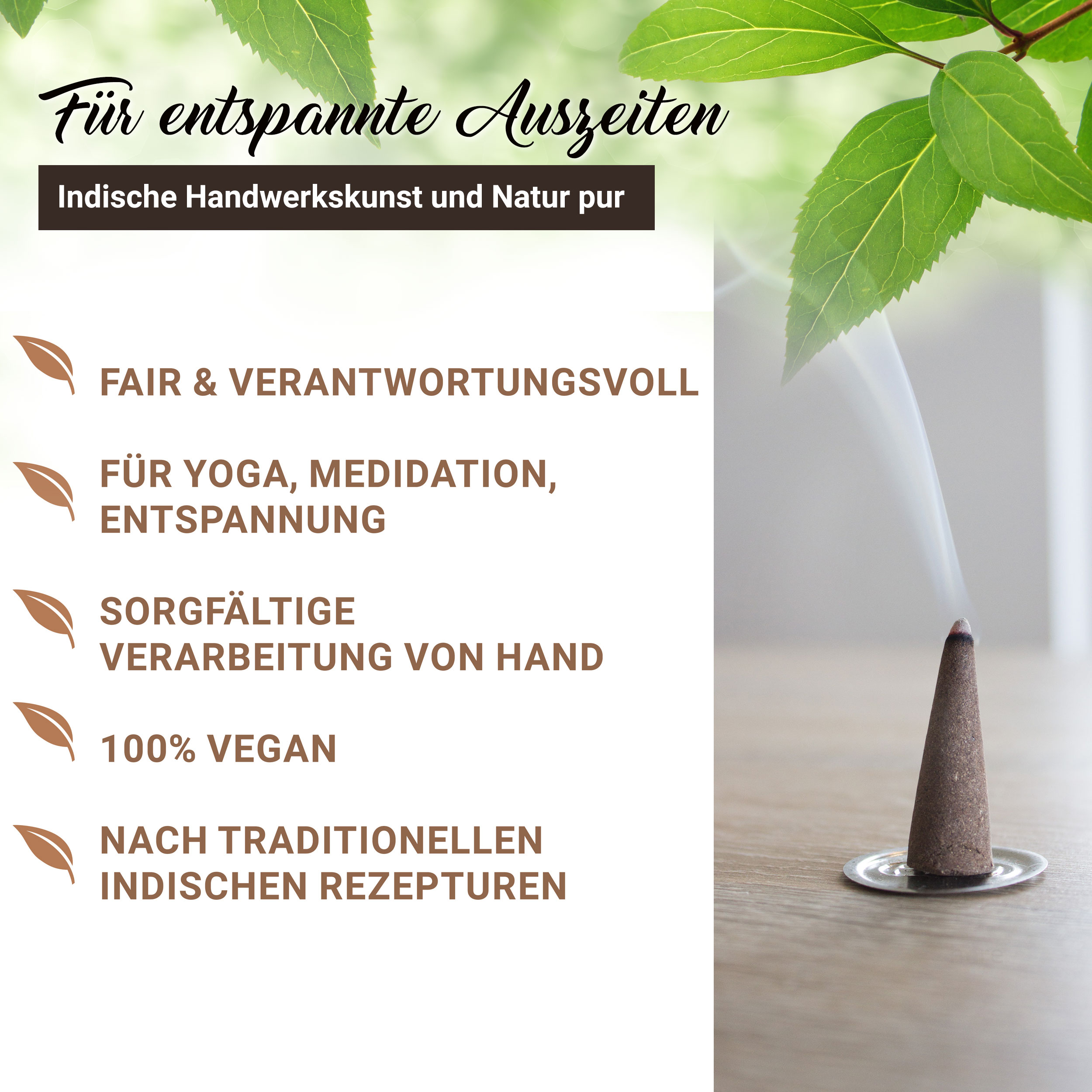Incense cone mixture with 12 exclusive scents