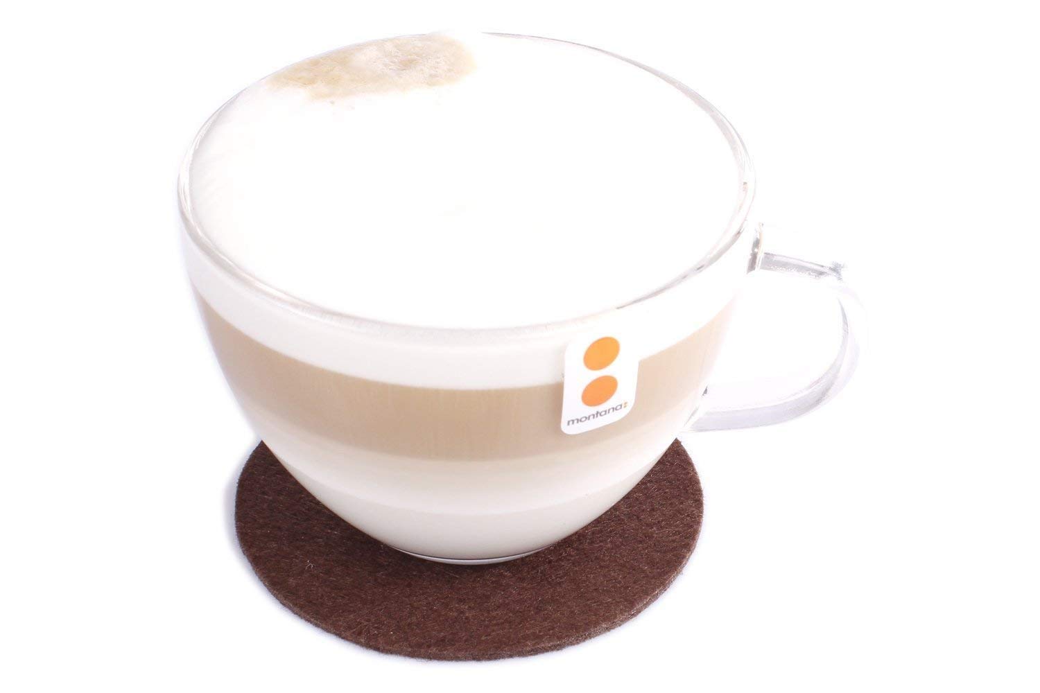 Set of 10 felt coasters round brown