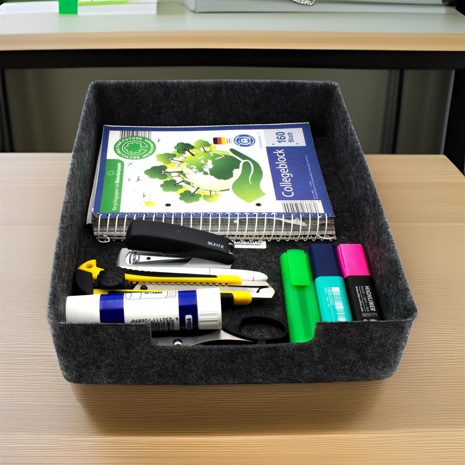 Filz Dokumentenablage dunkelgrau 3er Set (LX2329-3er)