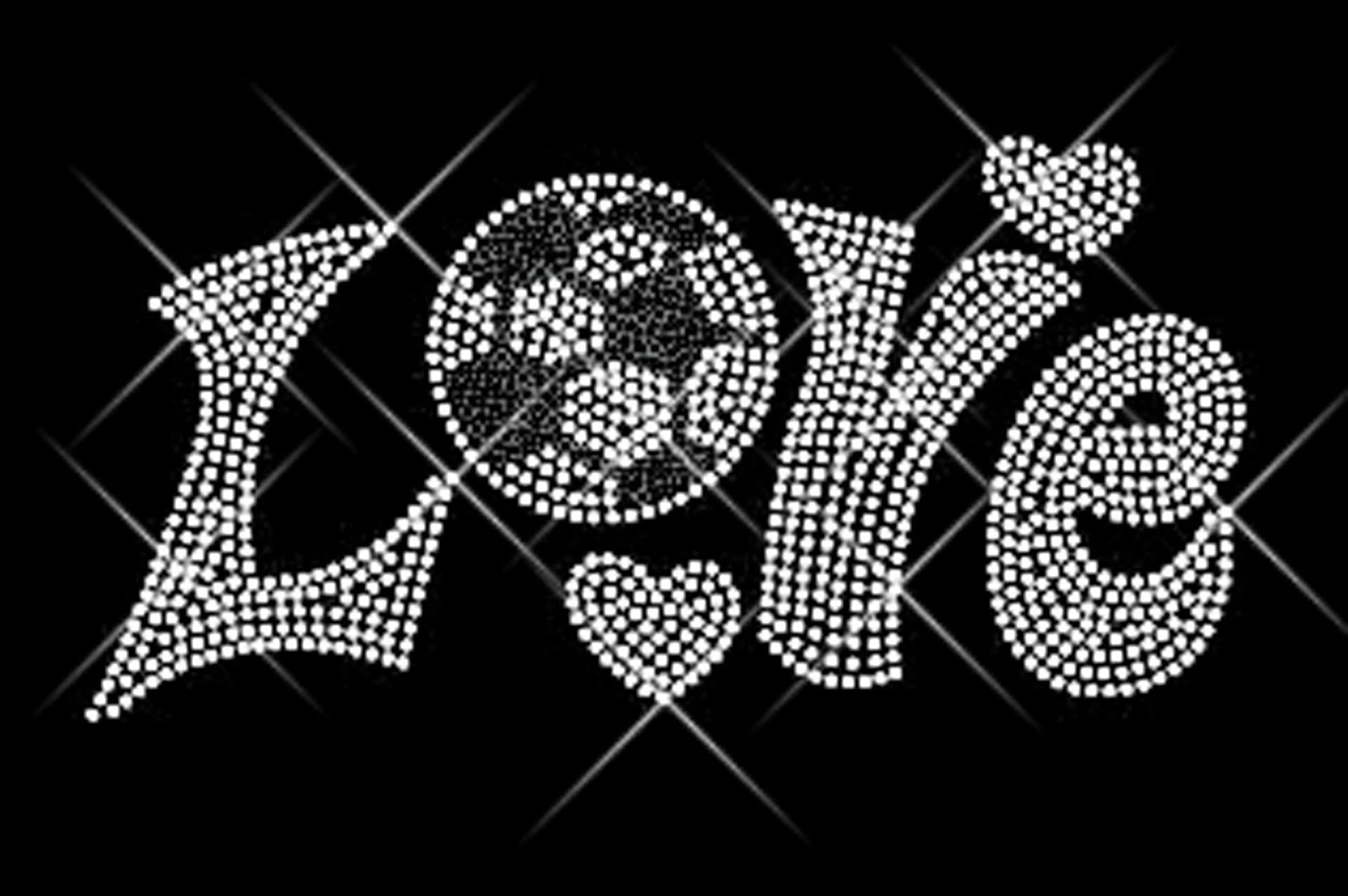 Rhinestone motif "Love football
