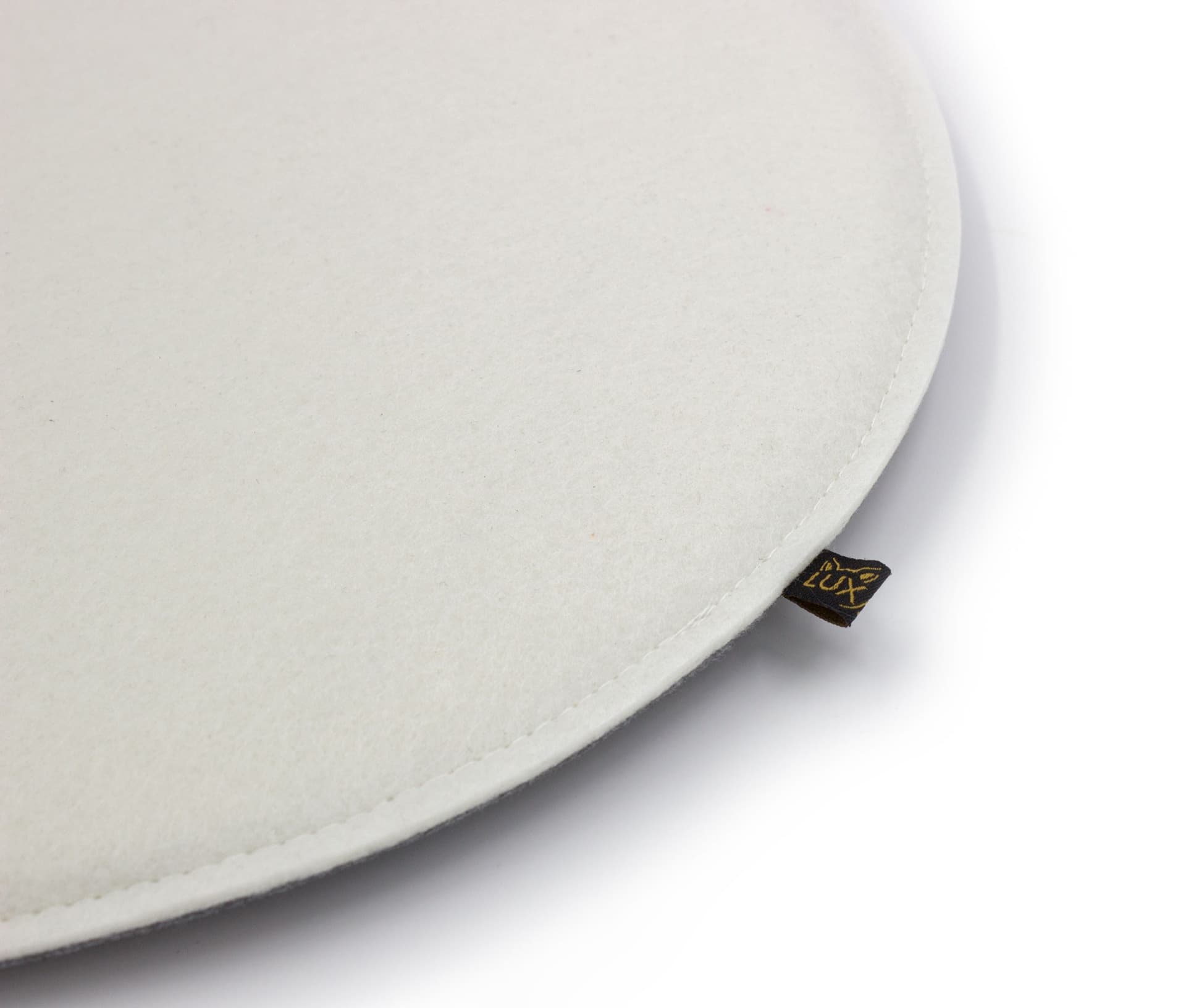 Felt seat cushion round in grey and cream white