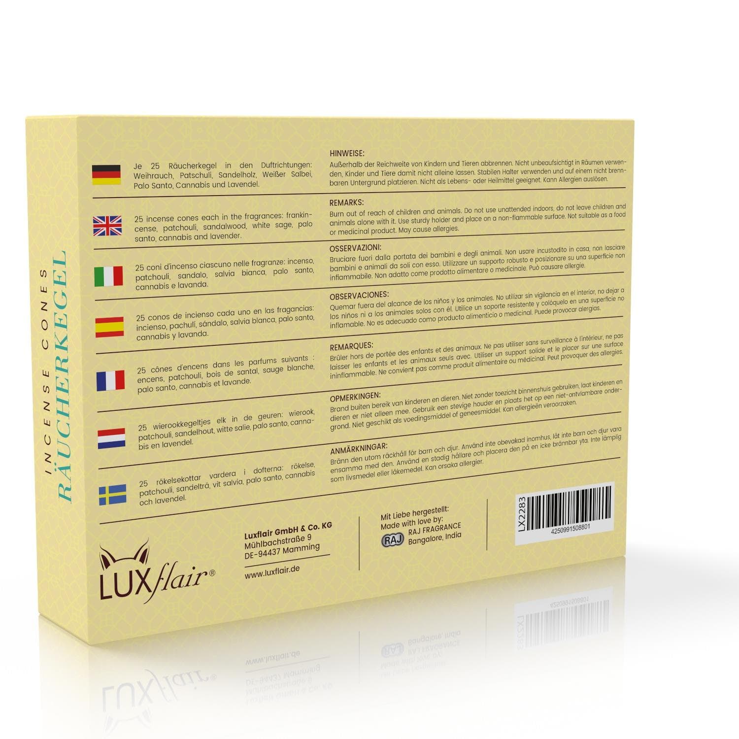 Incense cone set, 8 scents Incense cone set, 8 scents