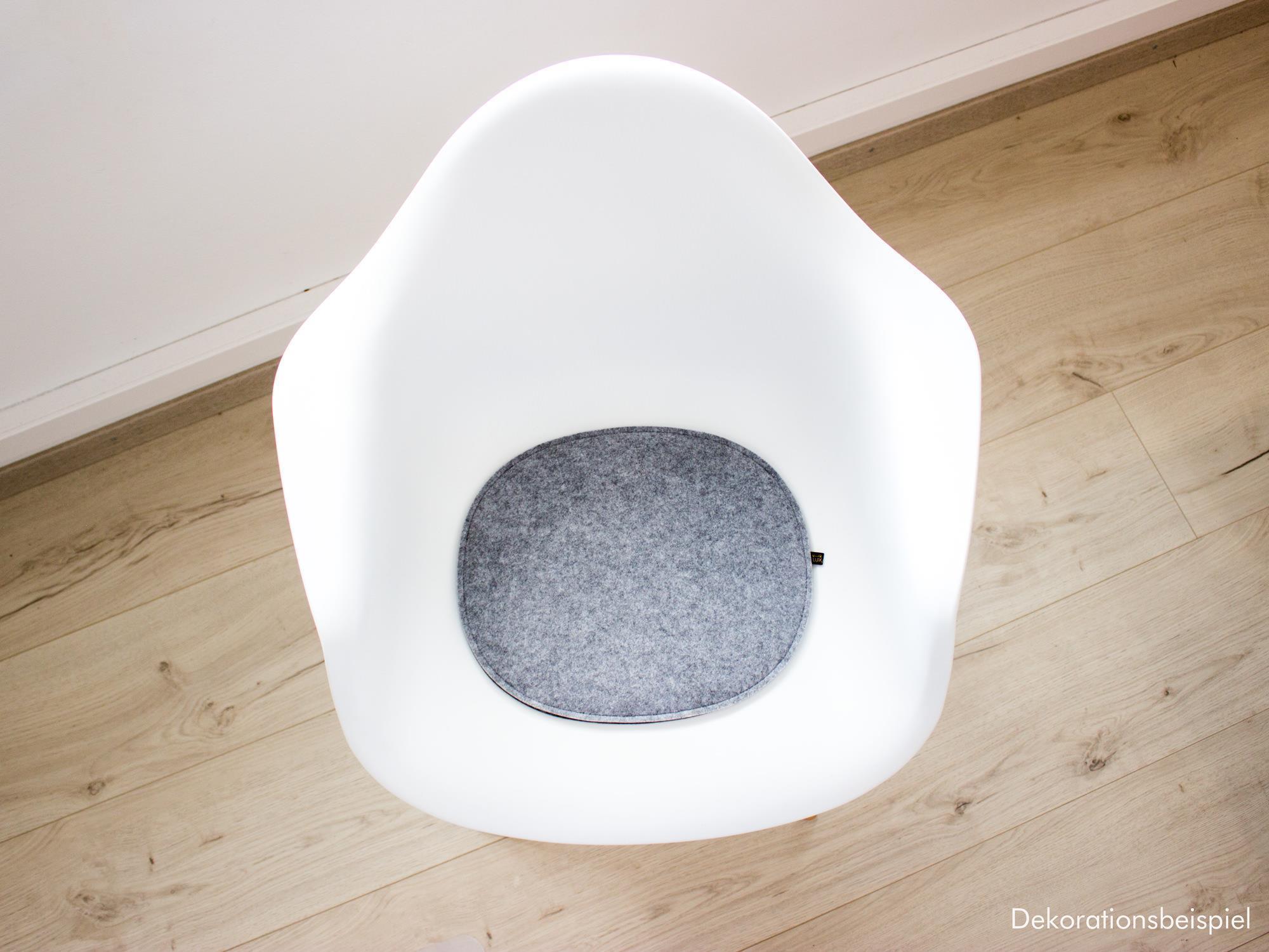 Felt seat cushion oval for Eames in cream-white and graumelated