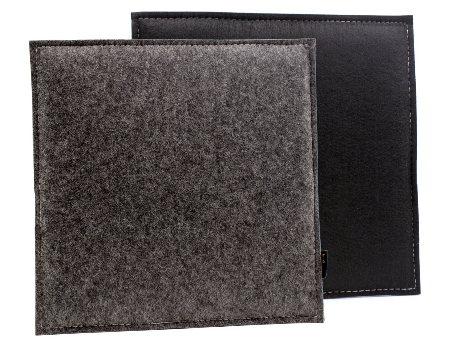 Square felt reversible seat cushion in dark gray black Square felt reversible seat cushion in dark gray black - BWARE