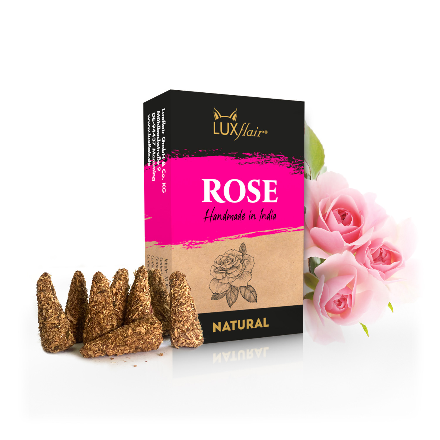 Natürliche Räucherkegel Rose - NATURAL ROSE (LX2369)
