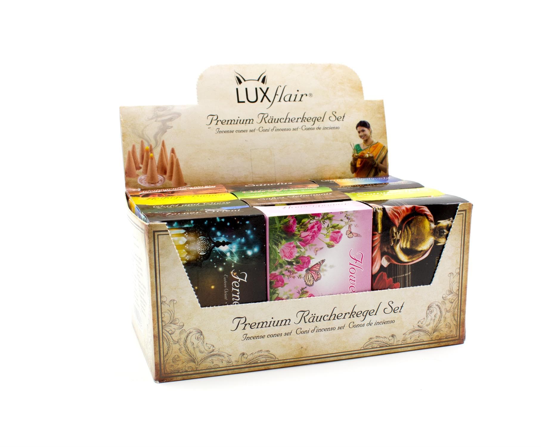 Incense cone mixture with 12 exclusive scents