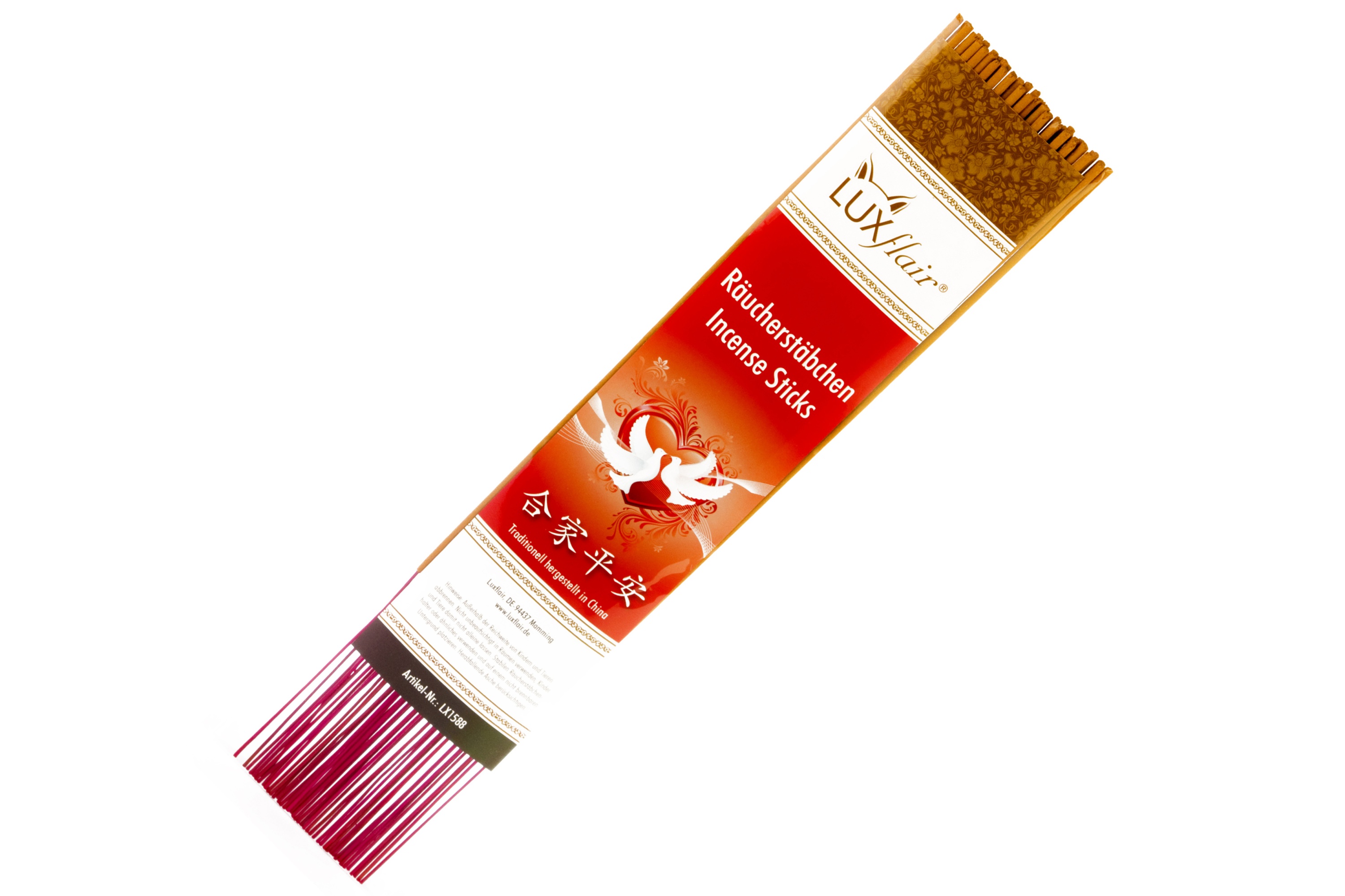 XL chinesische Räucherstäbchen "Ich liebe Dich" mit Rosen-Duft (LX1588)