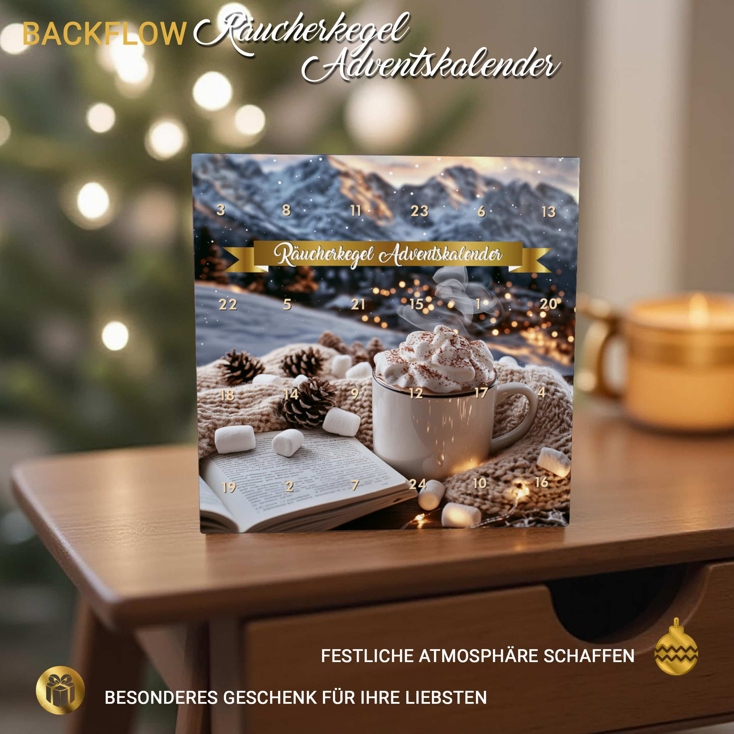 Räucherkegel Adventskalender 2025 - Backflow Kegel