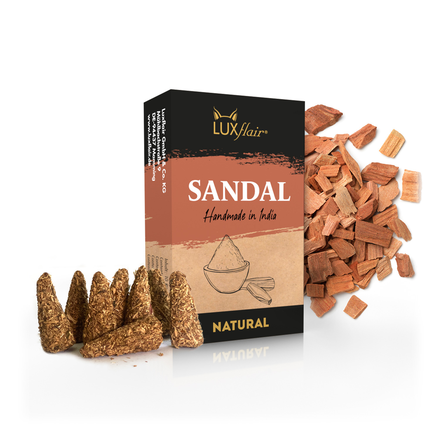 Natürliche Räucherkegel Sandelholz - NATURAL SANDAL (LX2367)