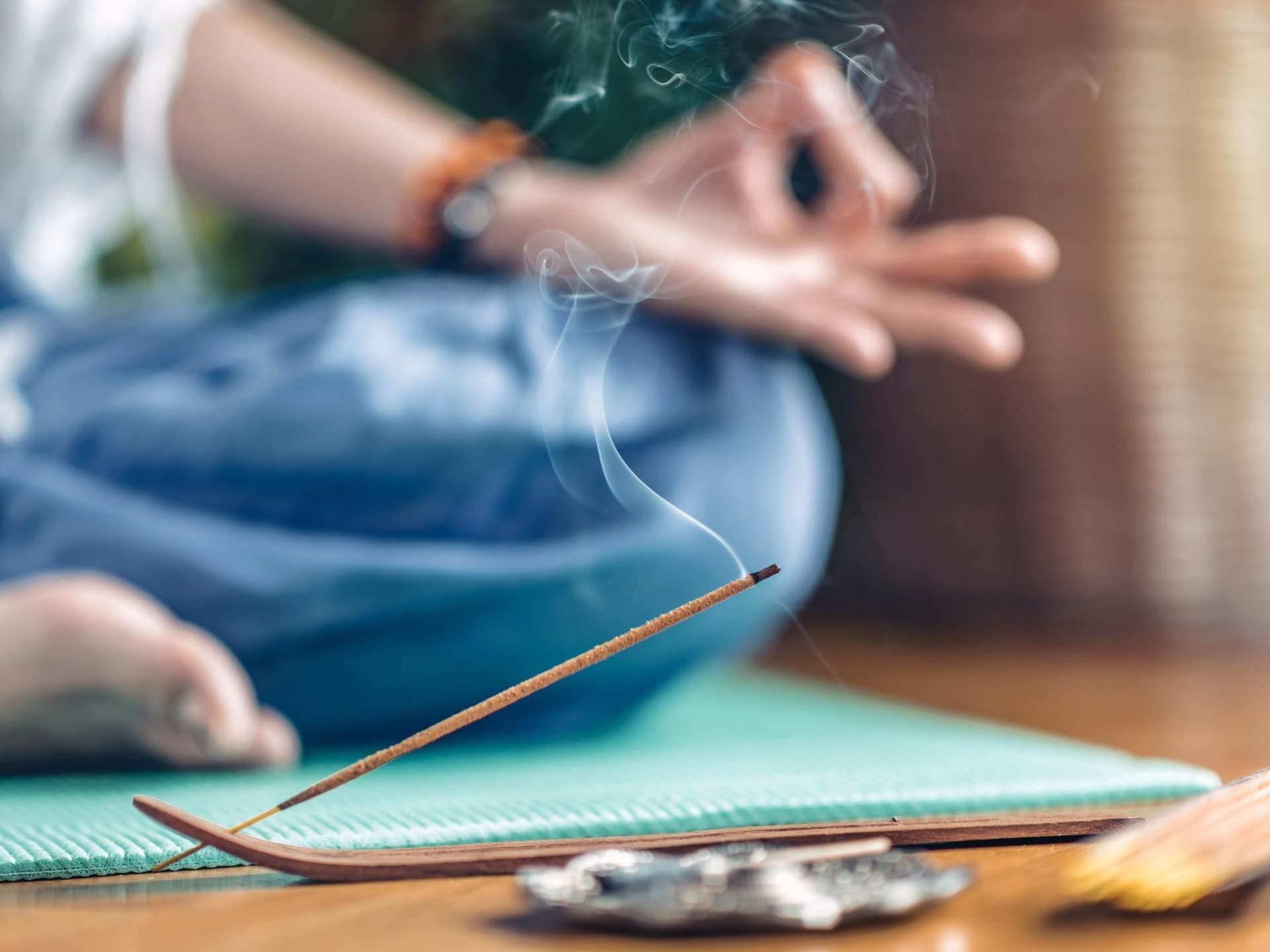 Incense stick holder handmade, set of 3 made of wood