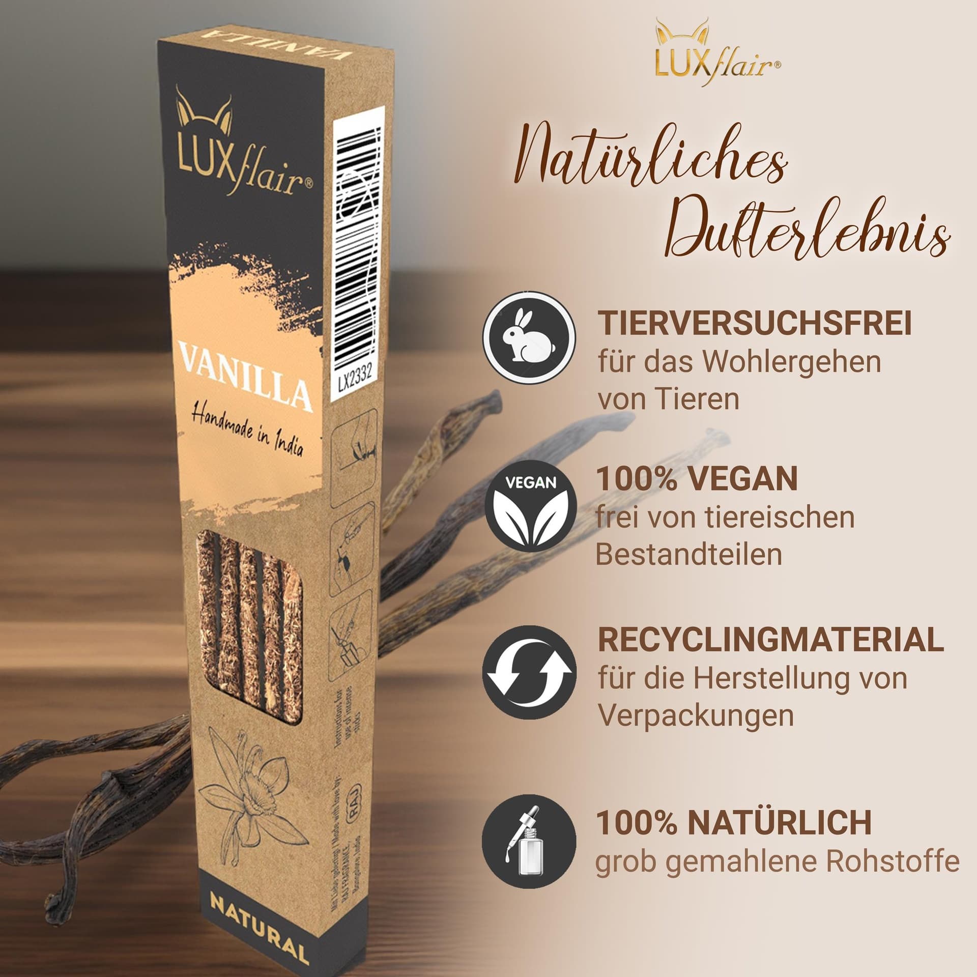 Natural incense sticks vanilla - NATURAL VANILLA
