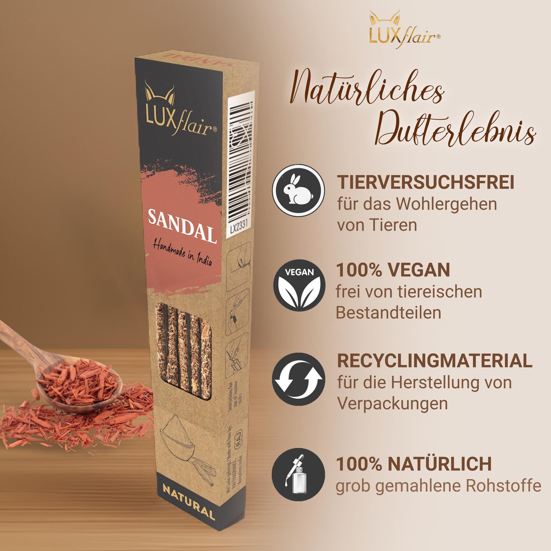 Natural incense sticks sandalwood - NATURAL SANDAL Natural incense sticks sandalwood - NATURAL SANDAL