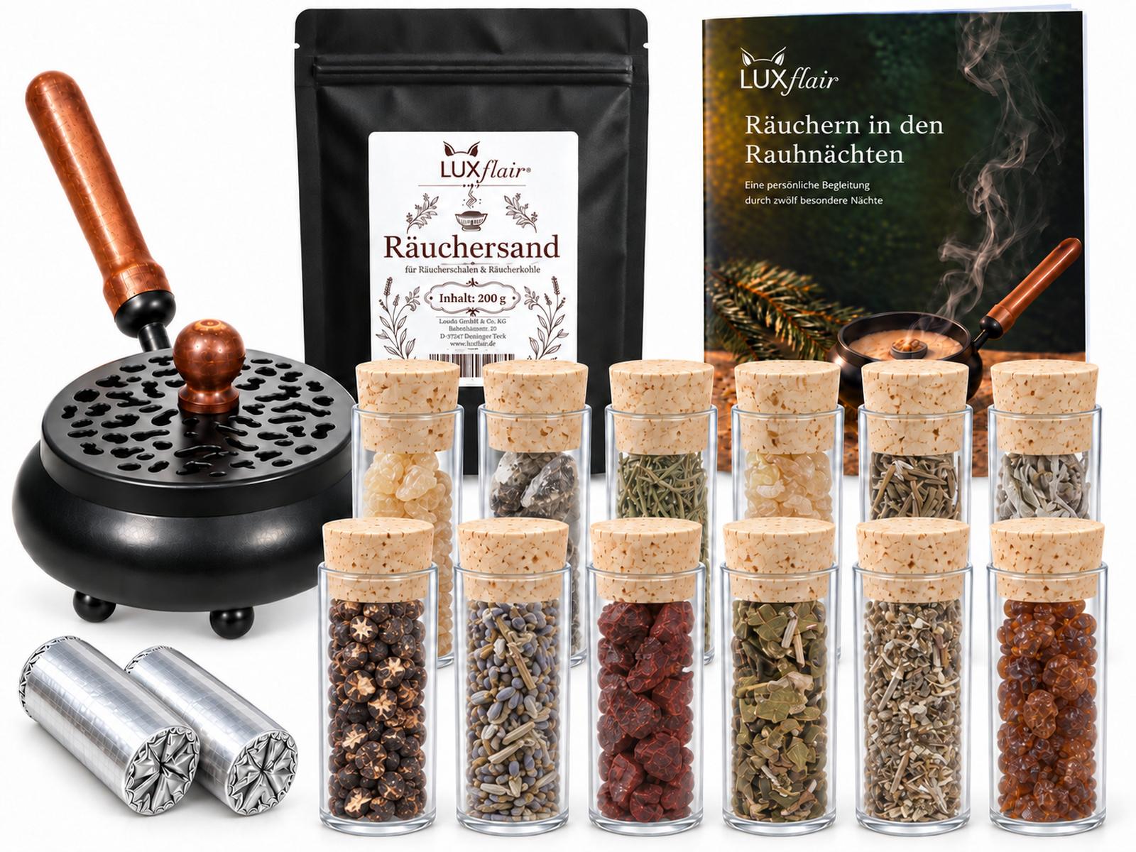 Rauhnacht Incense Set Complete Set incl. Charcoal and Incense Pan
