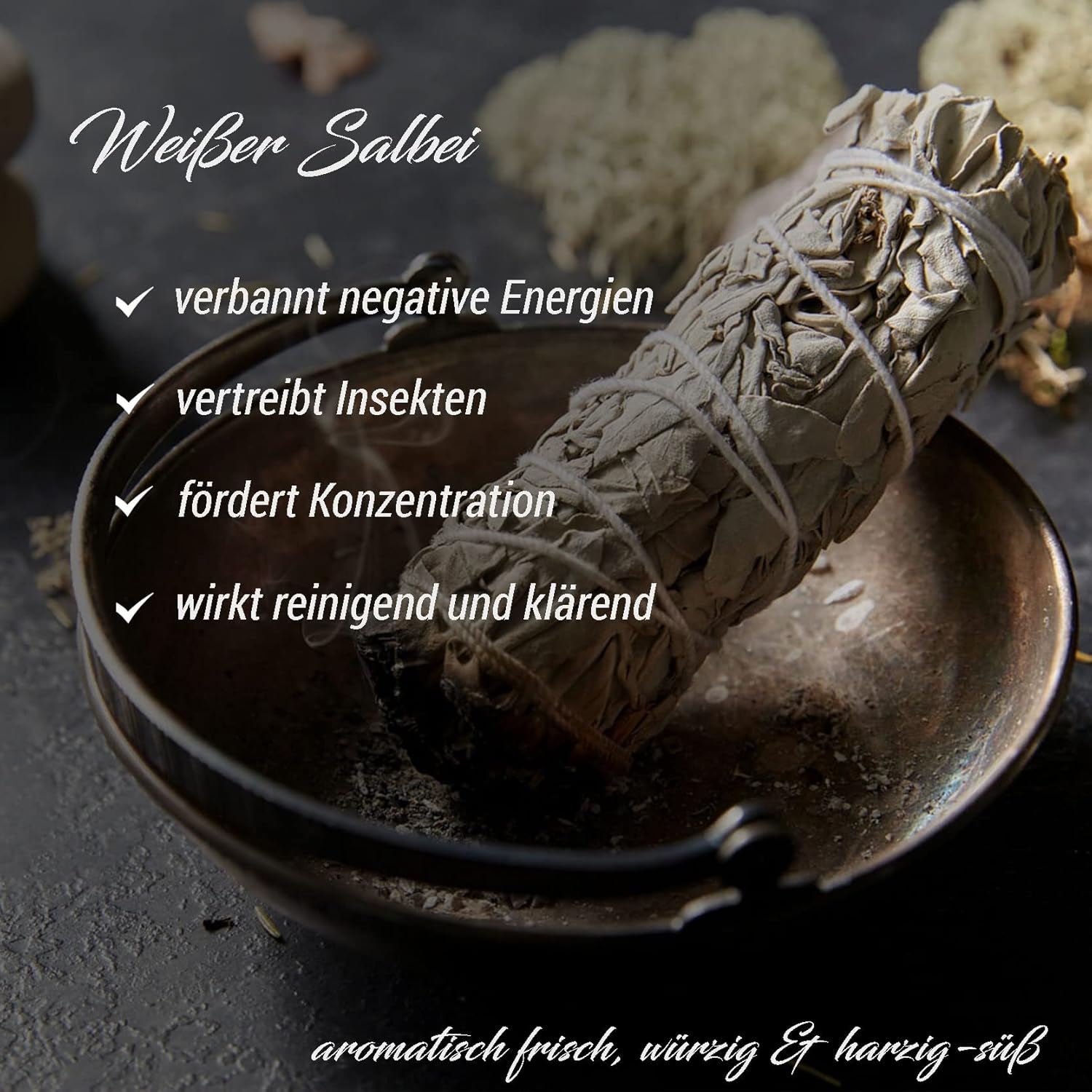 White sage incense bundle - Smudge Stick Rose