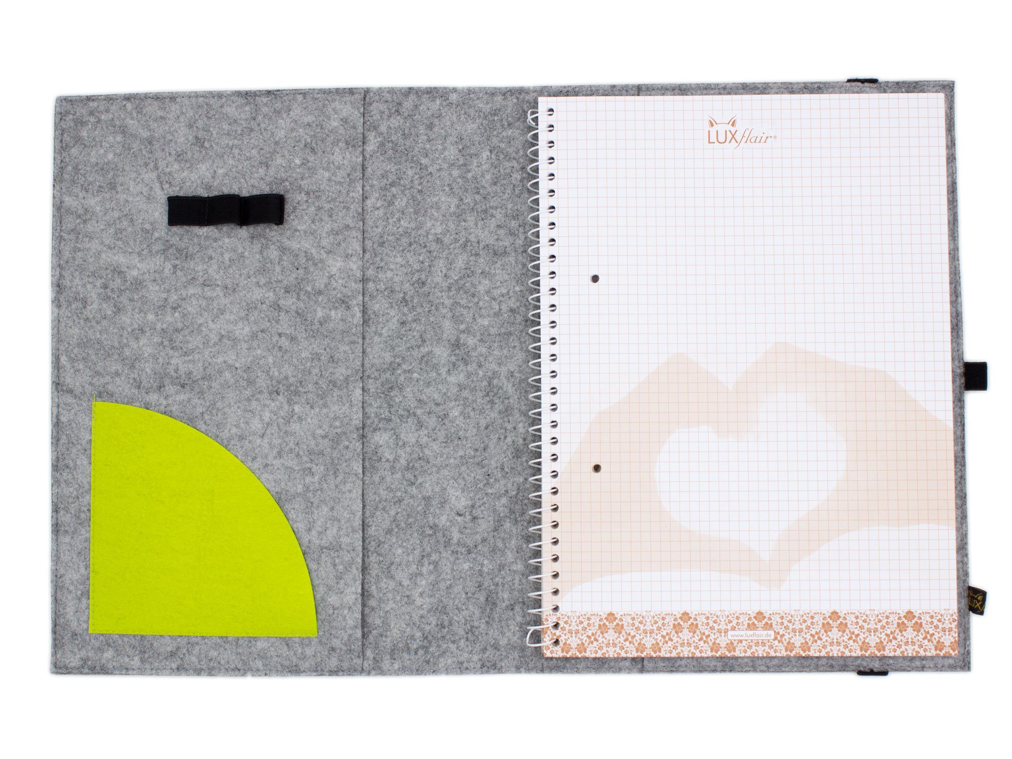 Filz Notizbuch graumeliert A4 mit Flock-Aufdruck "When nothing goes right" (LX2185)