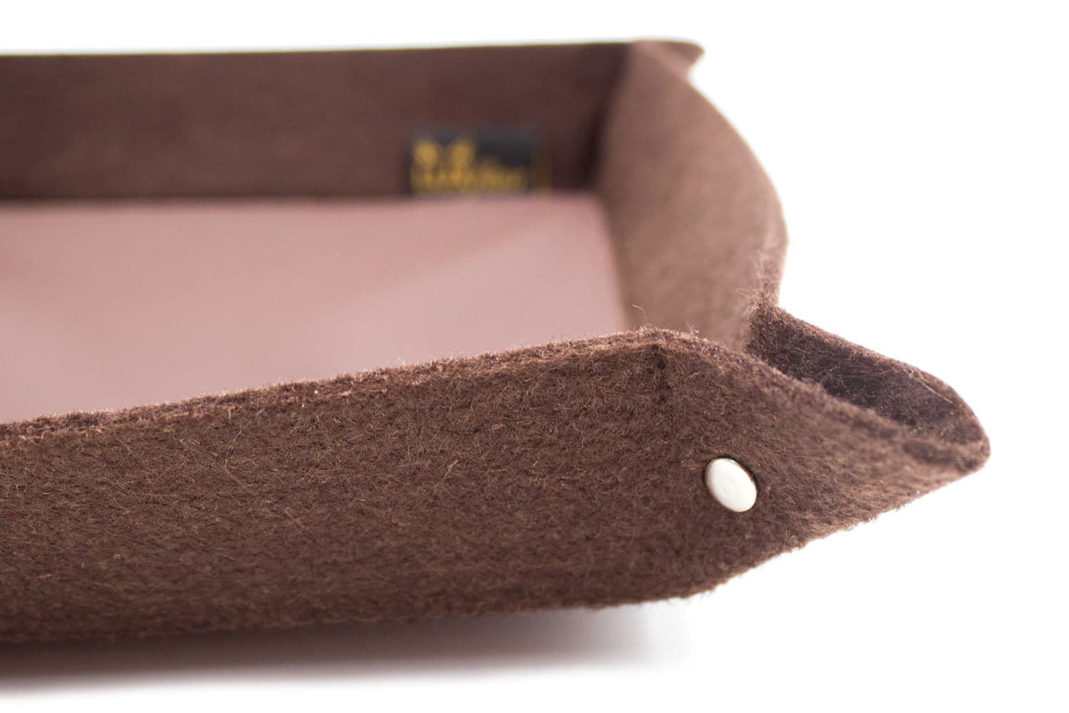 Felt trouser pocket depot in brown with genuine leather bottom Felt trouser pocket depot in brown with genuine leather bottom