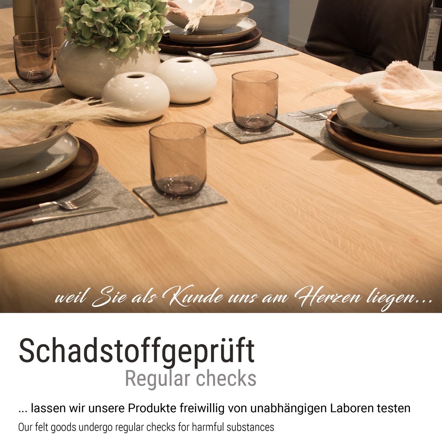 8er Filz-Glasuntersetzer graumeliert (LX1841)