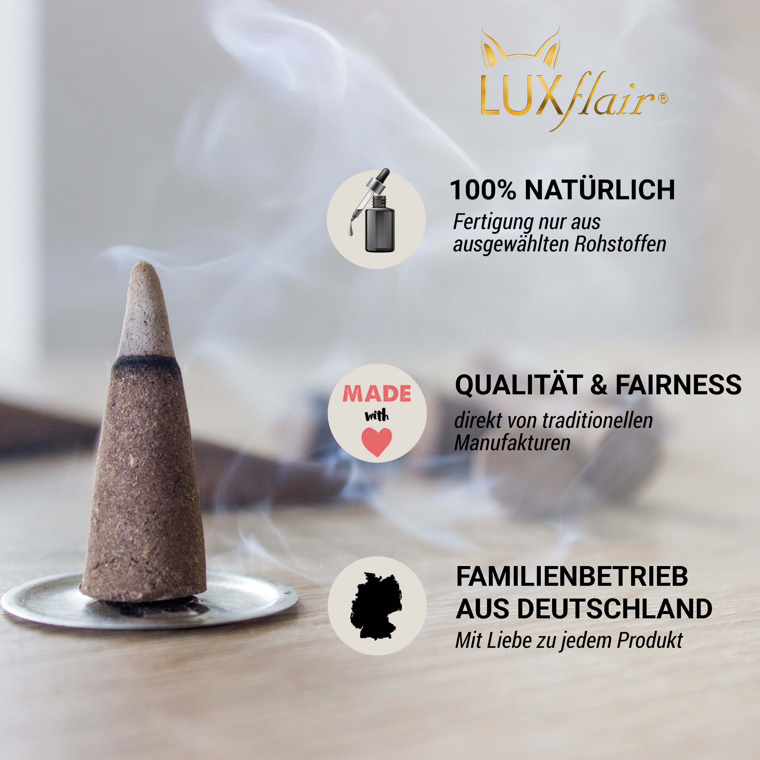 Incense cone mixture with 12 exclusive scents