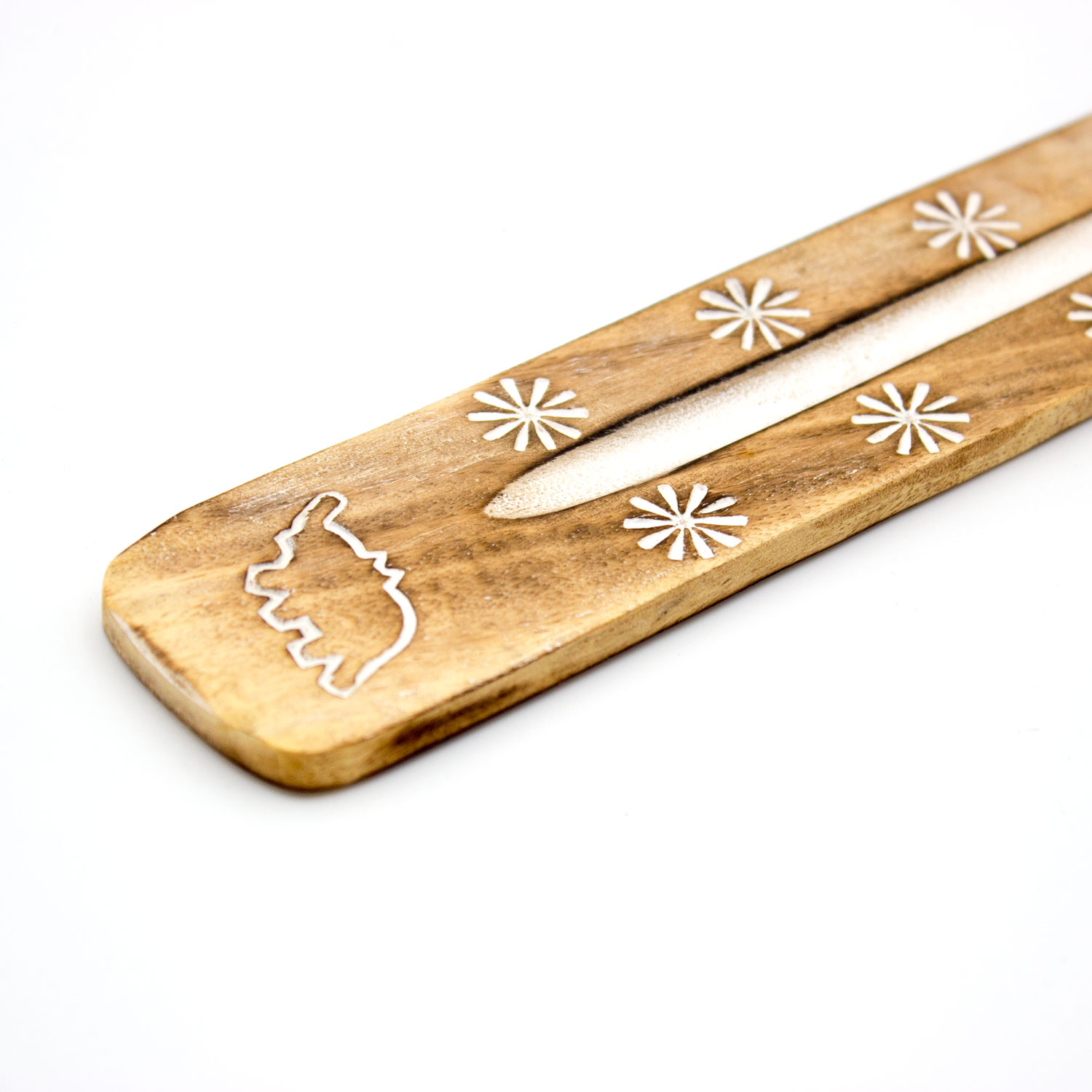 Räucherstäbchenhalter braun aus Rosen-Holz (Sterne) (LX1607)
