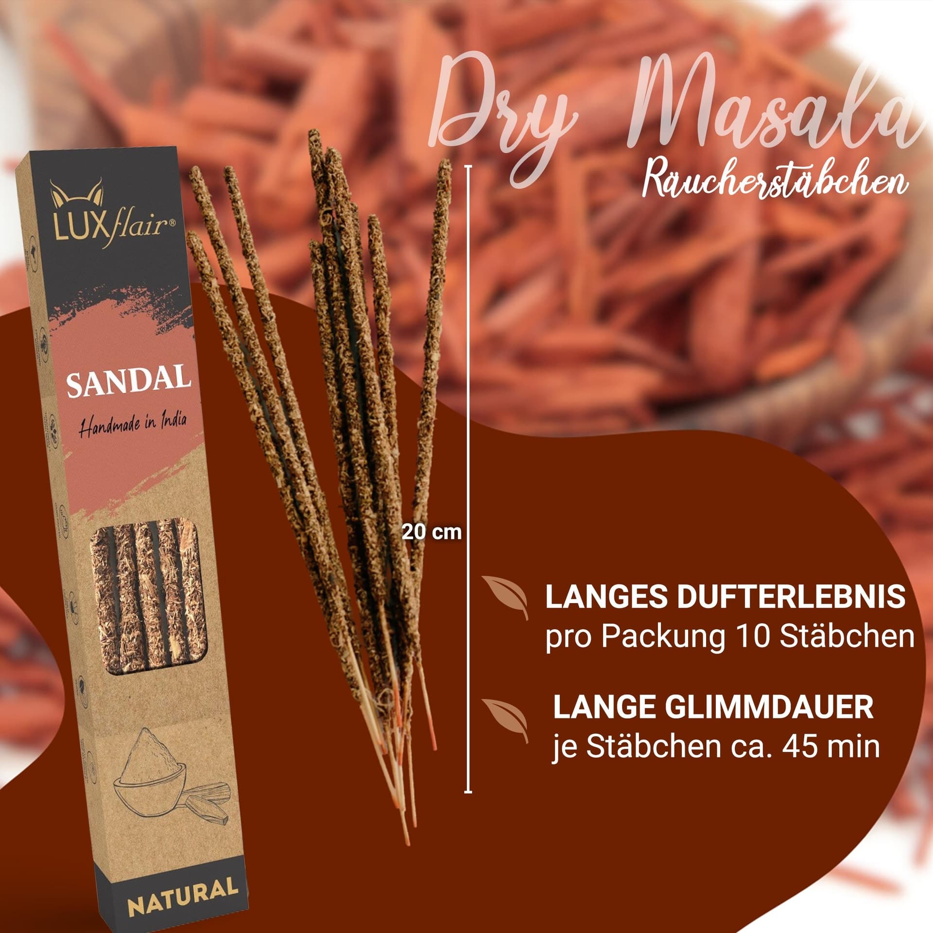 Natural incense sticks sandalwood - NATURAL SANDAL Natural incense sticks sandalwood - NATURAL SANDAL