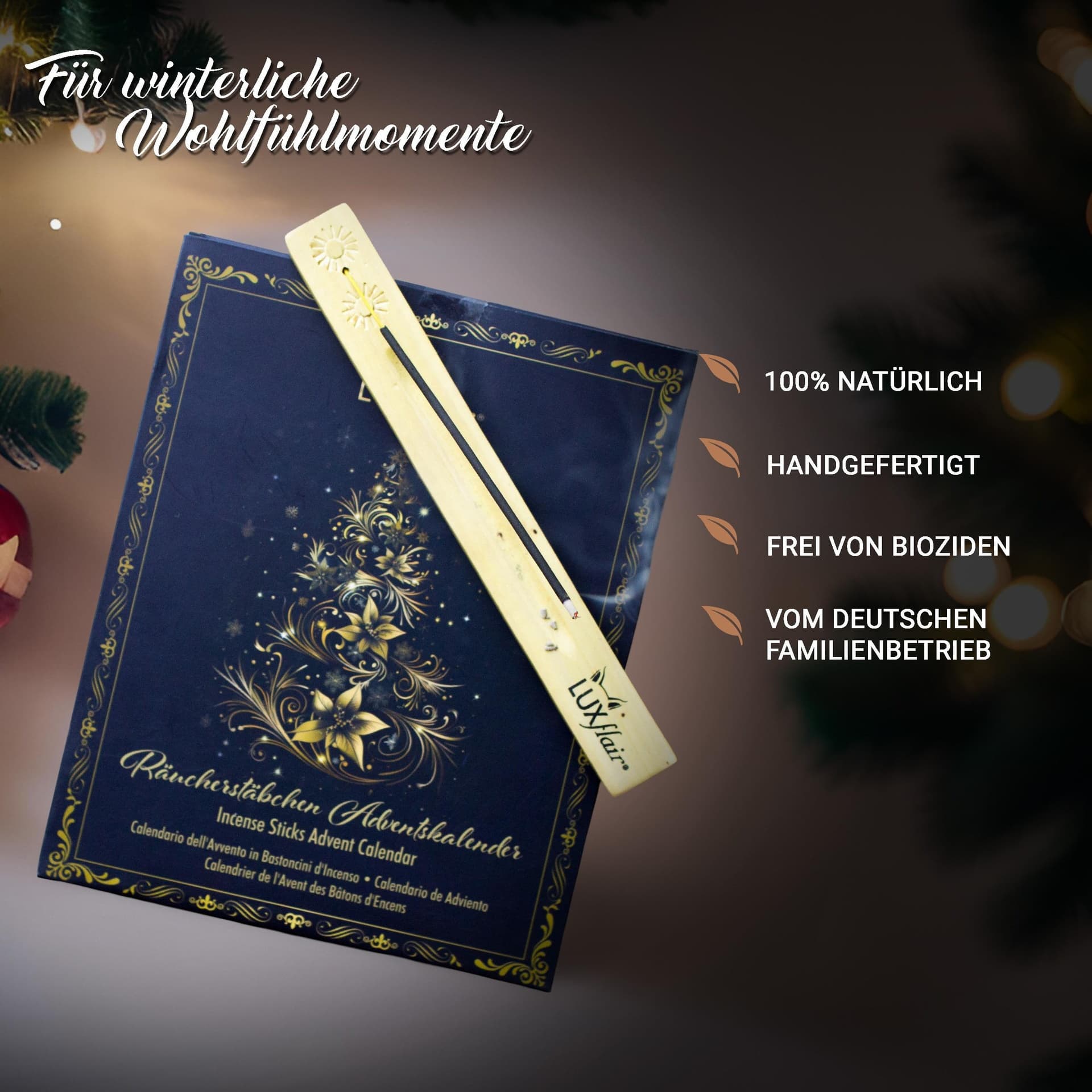 Incense sticks advent calendar incl. holder