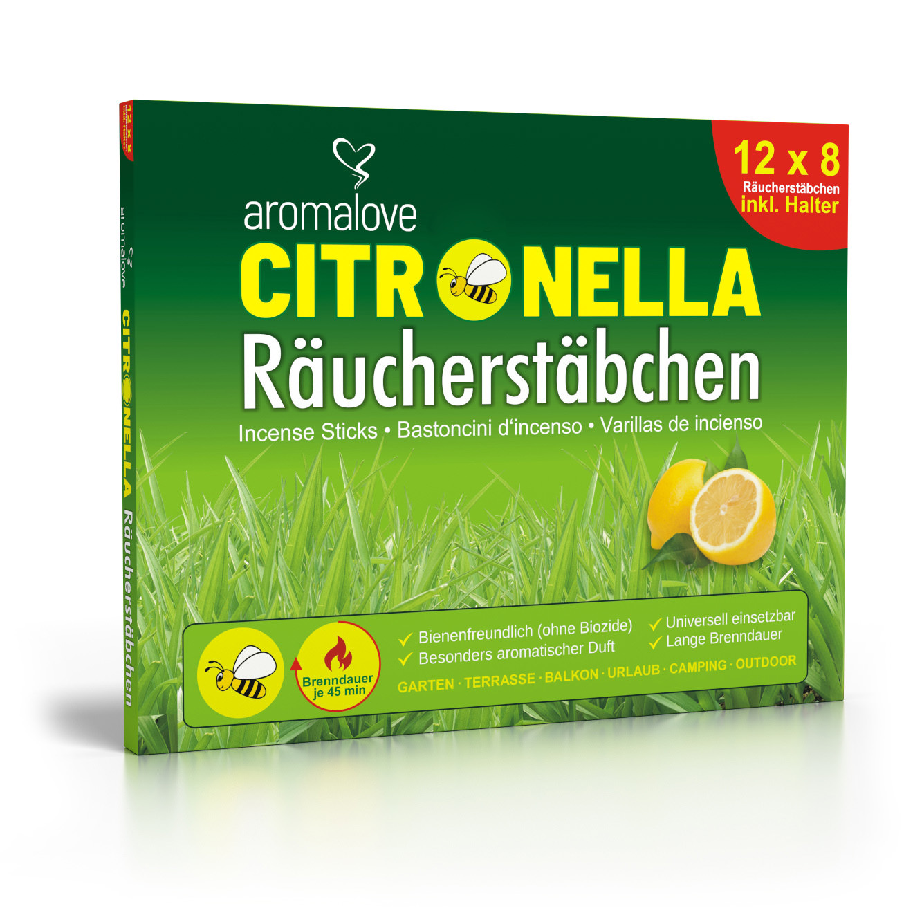 96x Citronella Räucherstäbchen inkl. Räucherstäbchenhalter (LX2050)