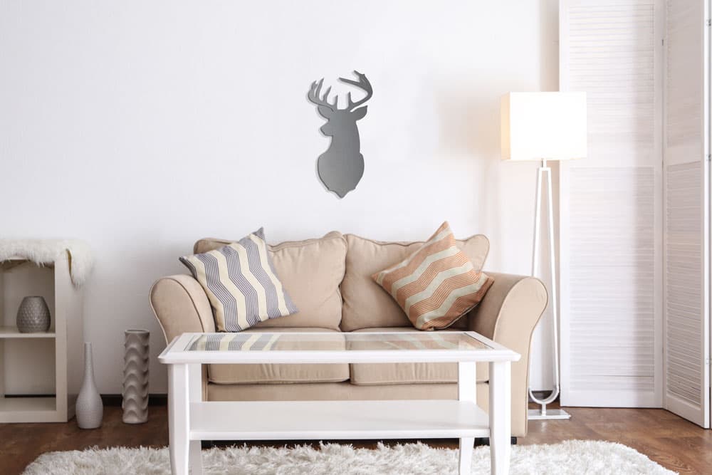 Deer wall decoration steel, 80cm with magnet fastening
