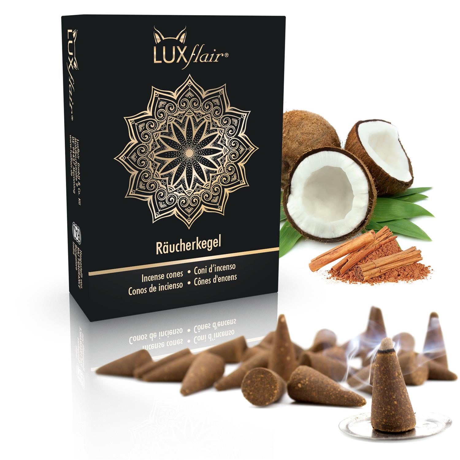 Incense cones 25 pieces - coconut-cinnamon Incense cones 25 pieces - coconut-cinnamon